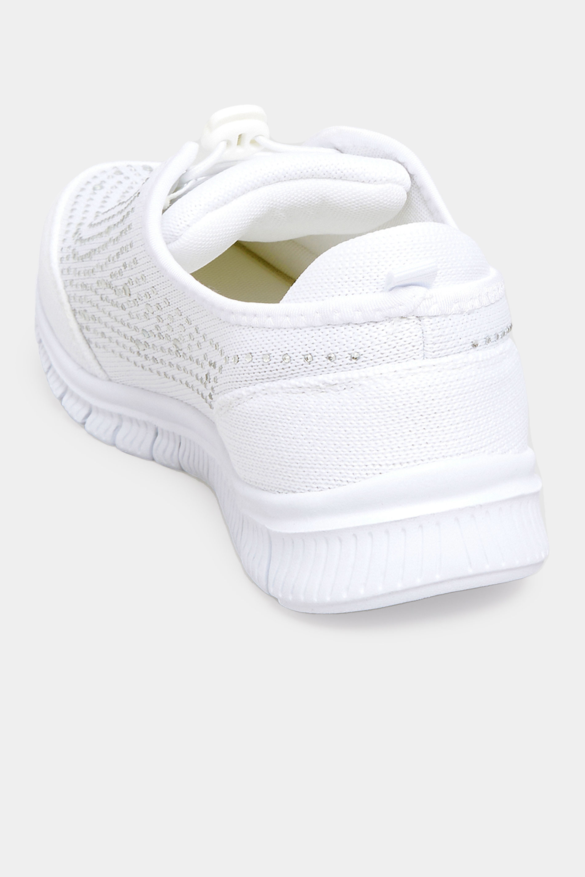 Chaussures Pieds Larges Tennis & Baskets Pieds Larges | Baskets Blanches Empiècement Strass Pieds Larges EEE - SK60595