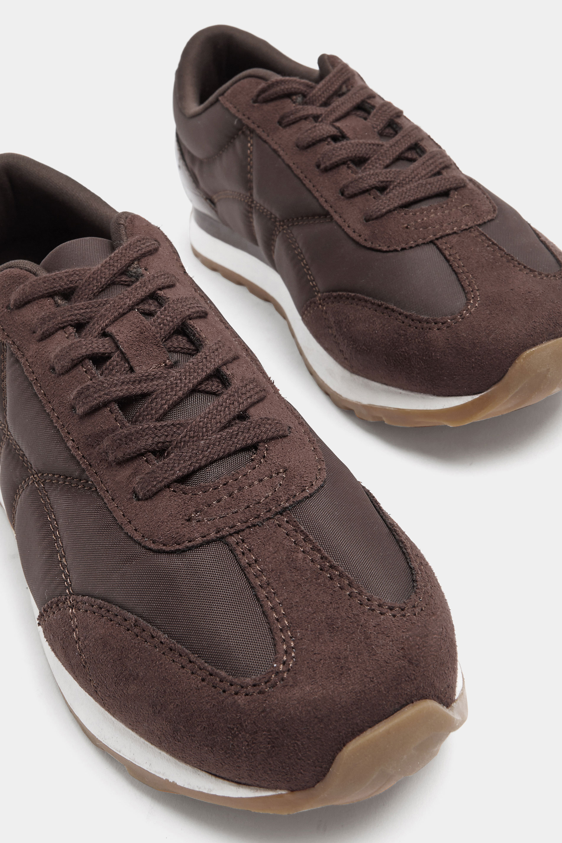 Burgundy Red Quilted Trainers In Wide E Fit | Yours Clothing 5