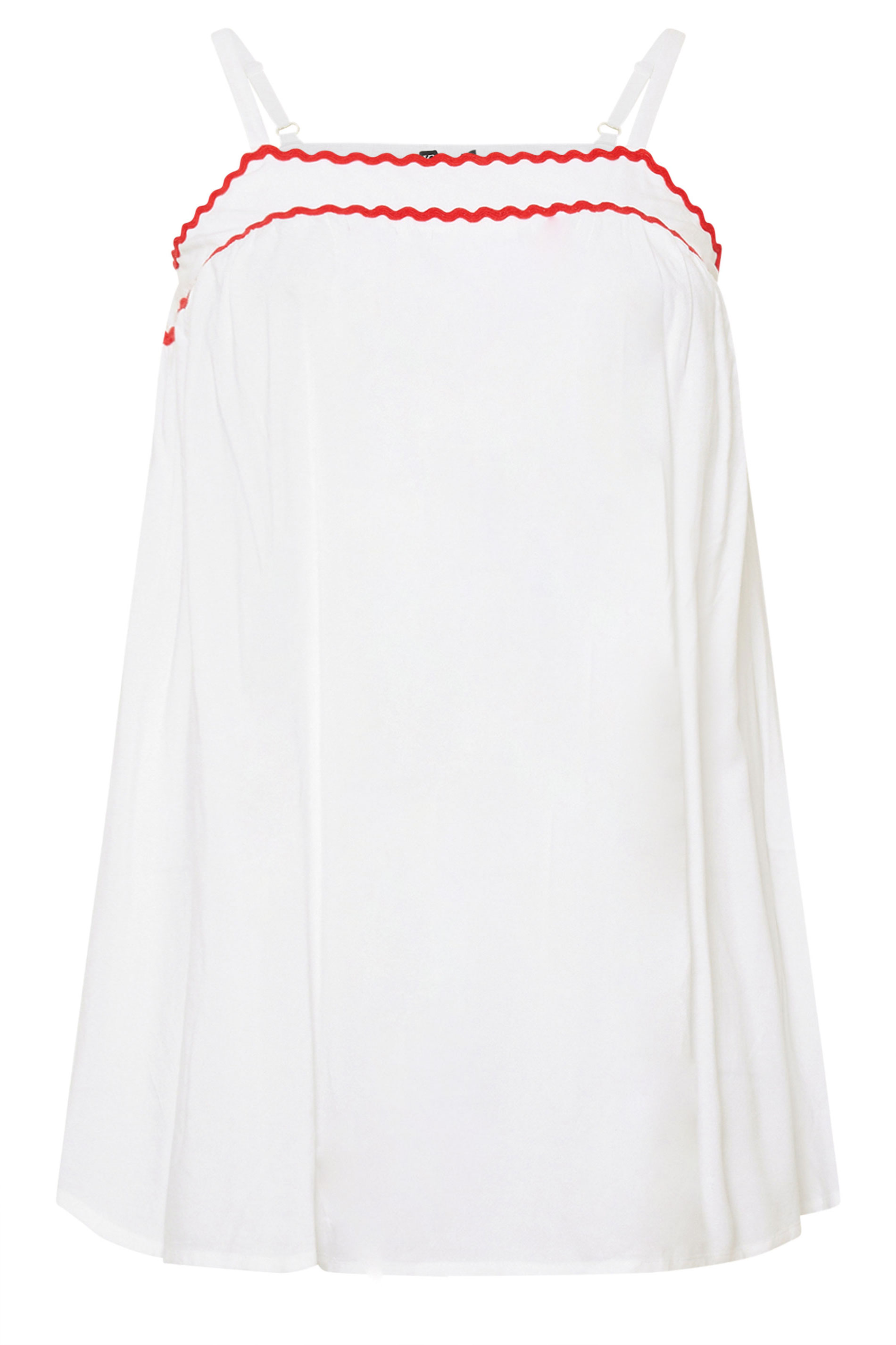 YOURS Plus Size White Cami Swing Vest Top | Yours Clothing 5