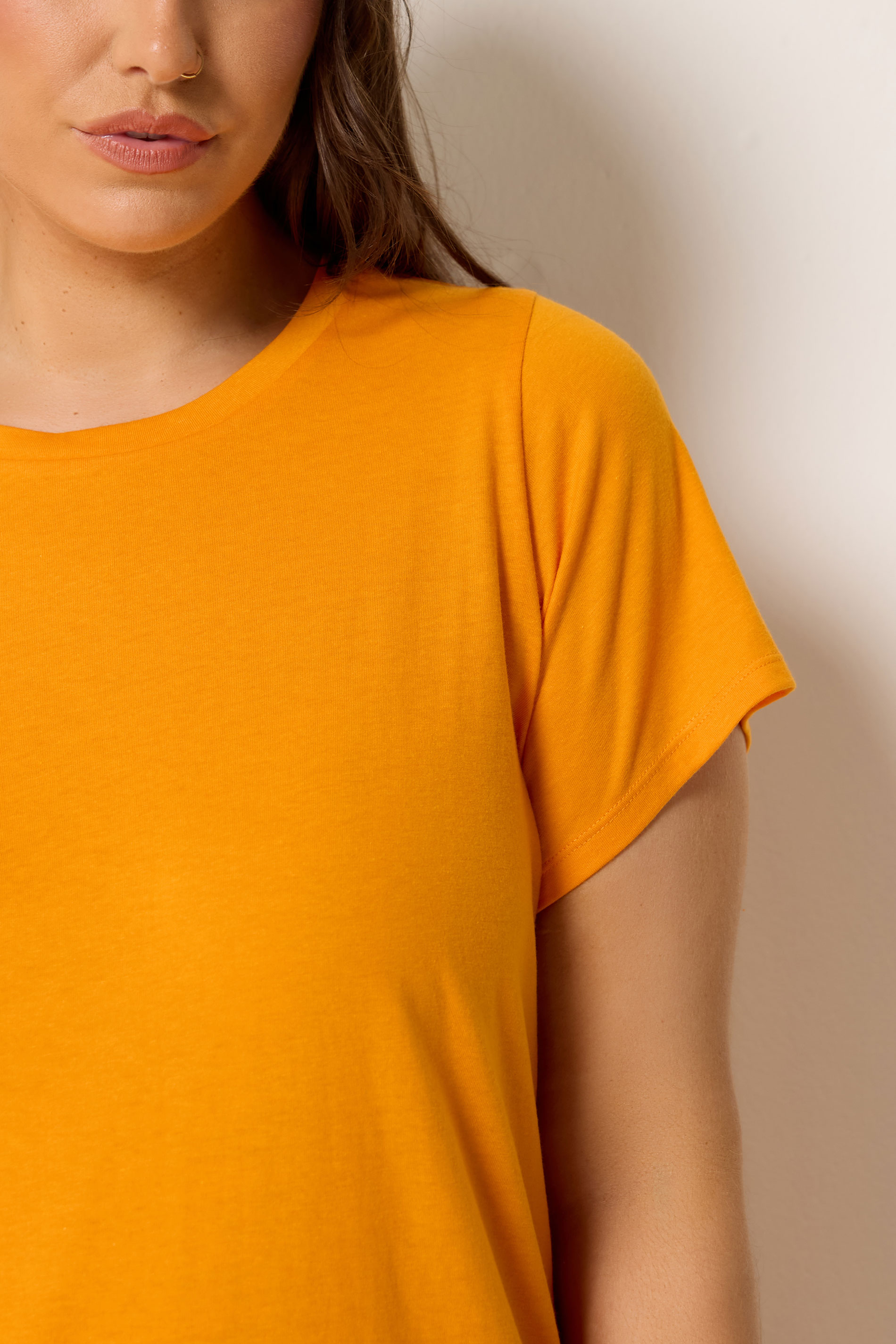 YOURS Plus Size Orange Core Basic T-Shirt | Yours Clothing 4
