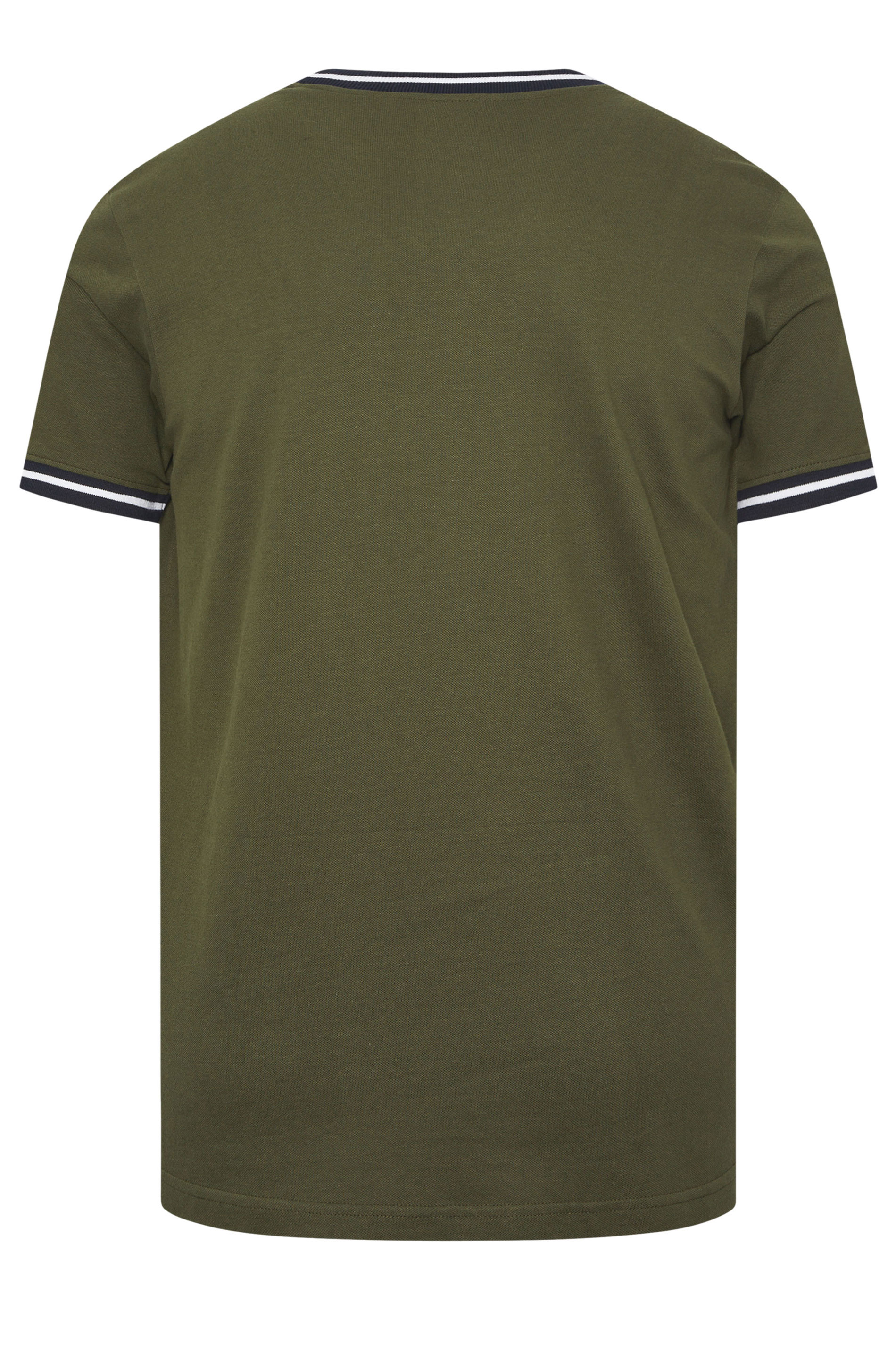 BadRhino Big & Tall Olive Green Pique Ringer T-Shirt | BadRhino 7