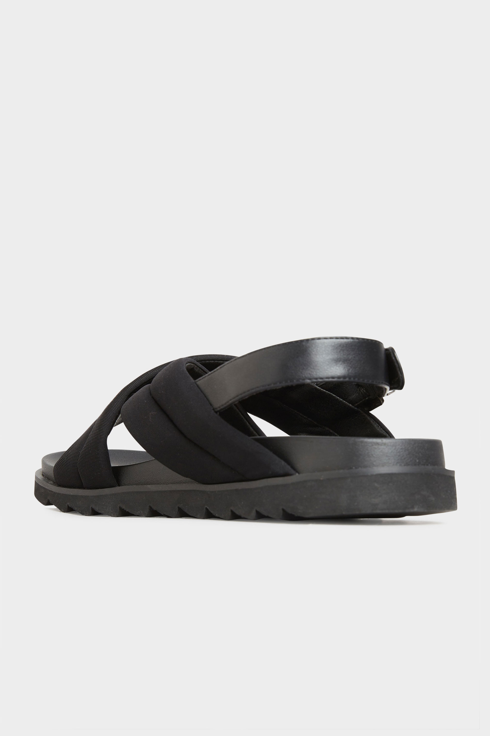 LIMITED COLLECTION Black Padded Sandals In Extra Wide Fit | Long Tall Sally