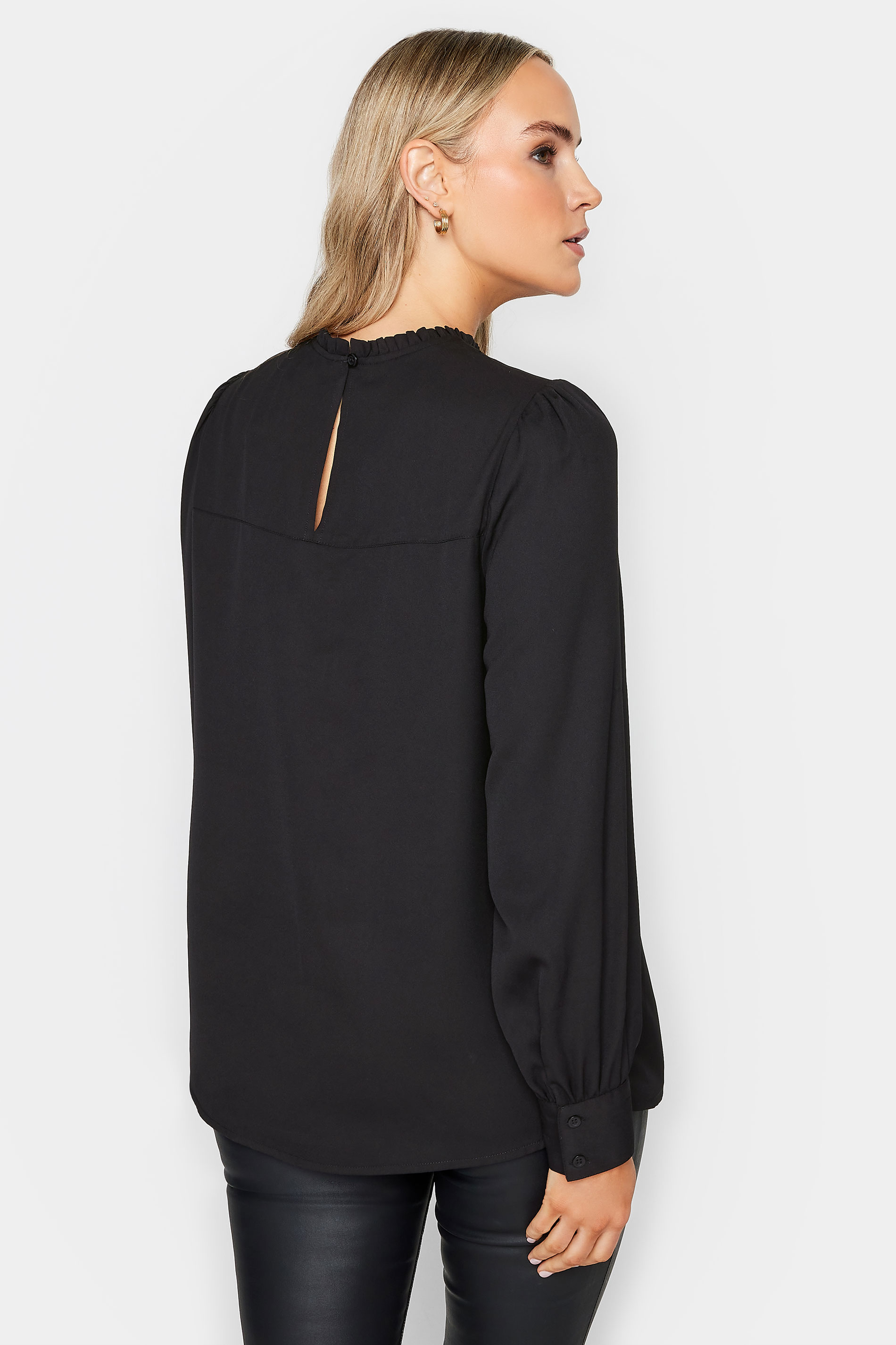 LTS Tall Black Lace Detail Blouse | Long Tall Sally  3