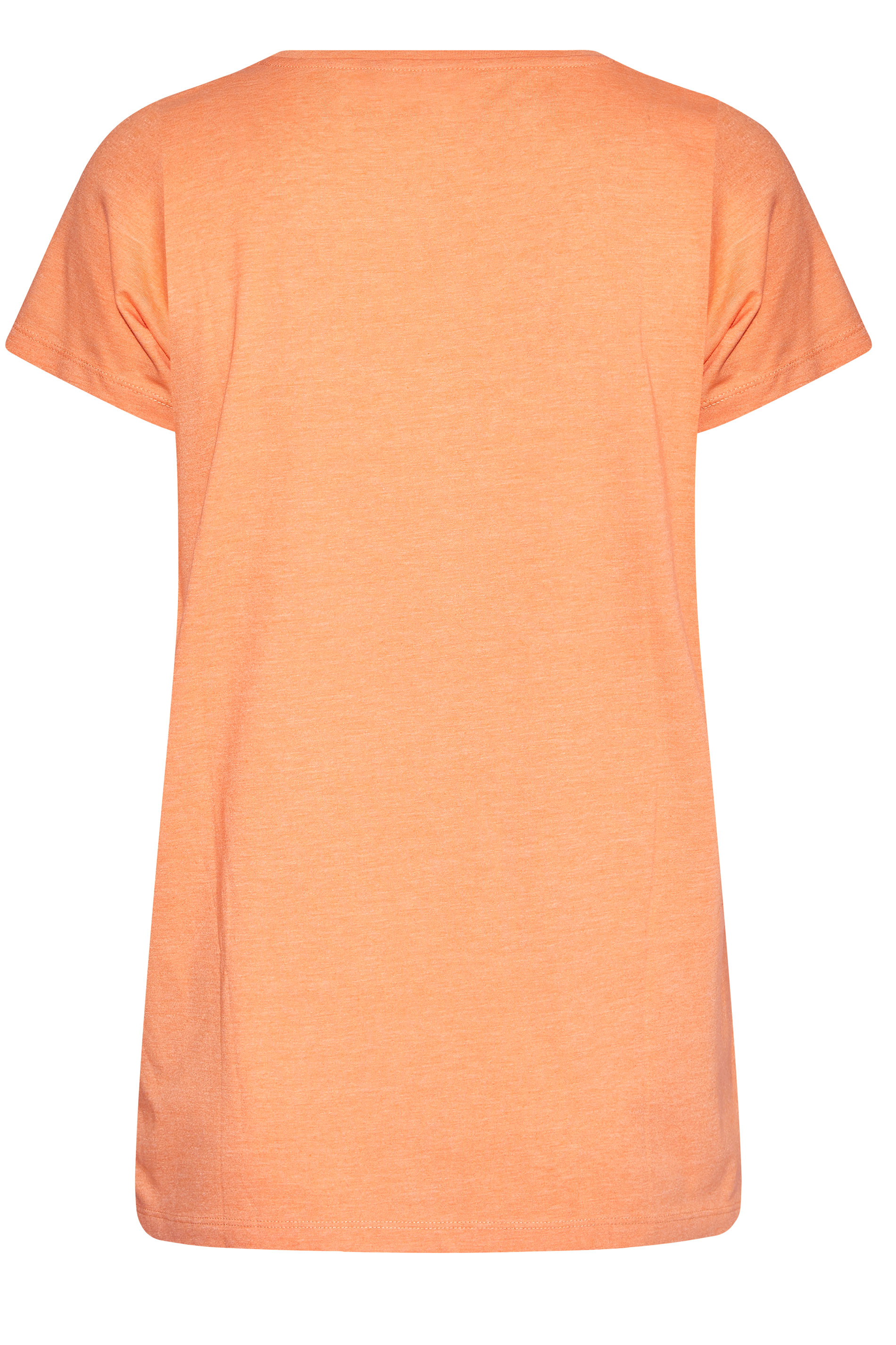 Grande taille  Tops Grande taille  T-Shirts Basiques & Débardeurs | T-Shirt Couleur Pêche en Jersey - PO78515