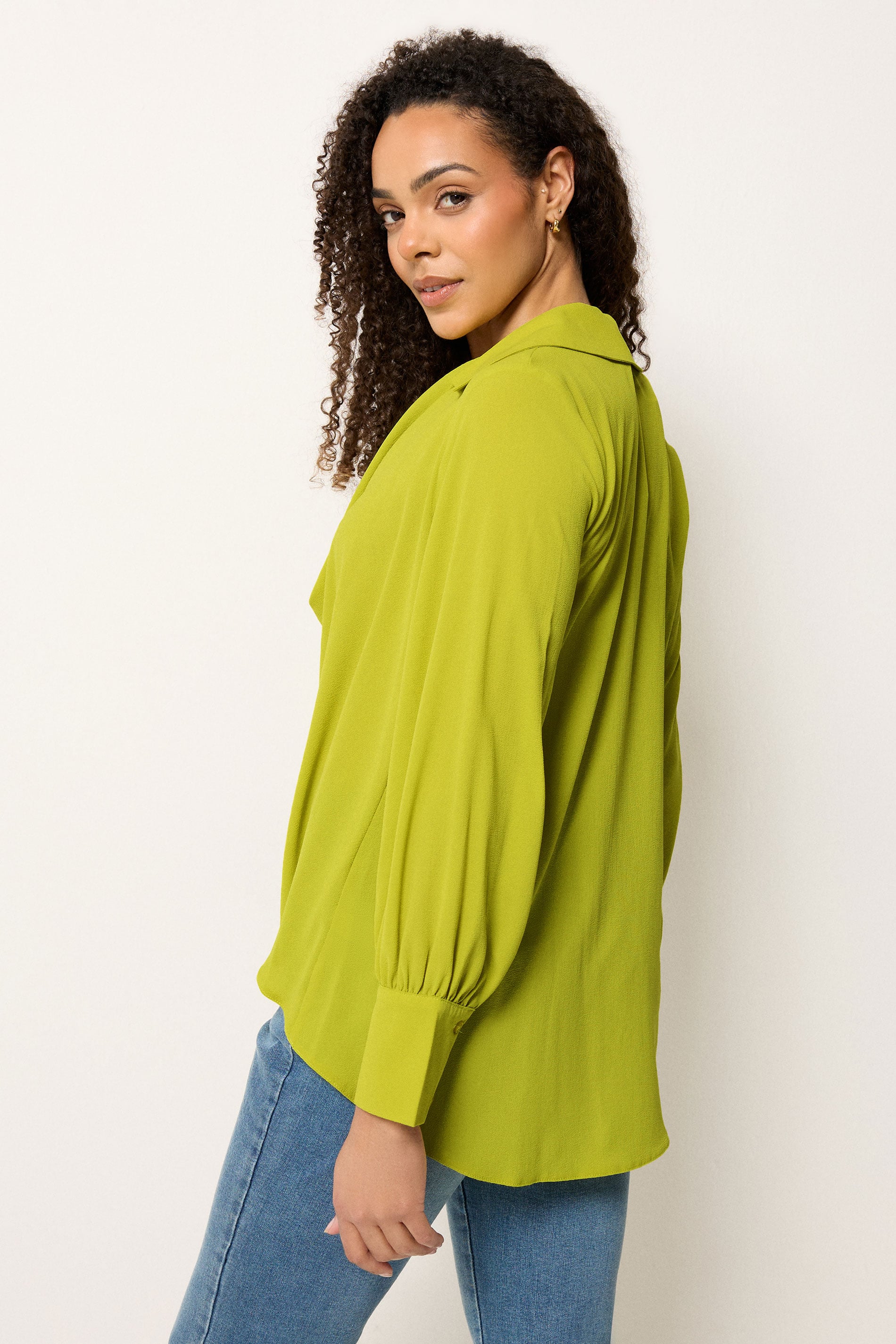 M&Co Green Drape Front Blouse | M&Co 2