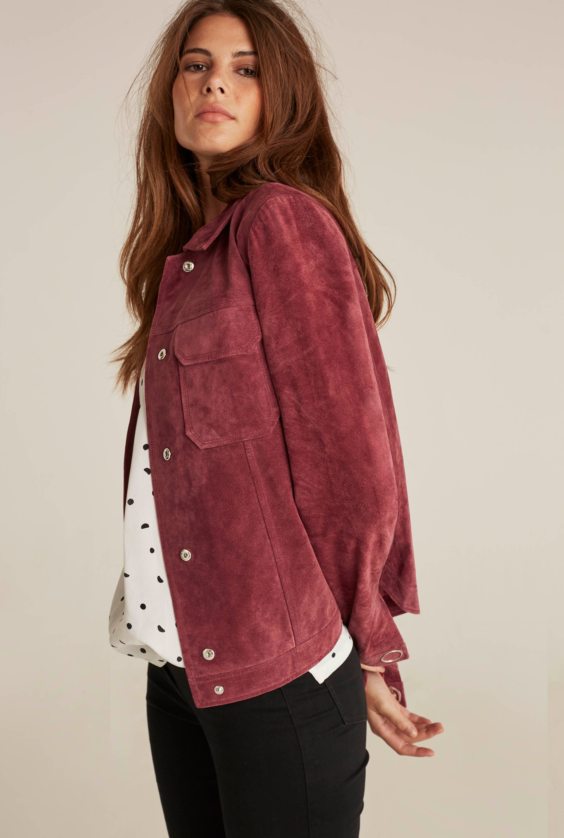 Burgundy Suede Jacket | Long Tall Sally