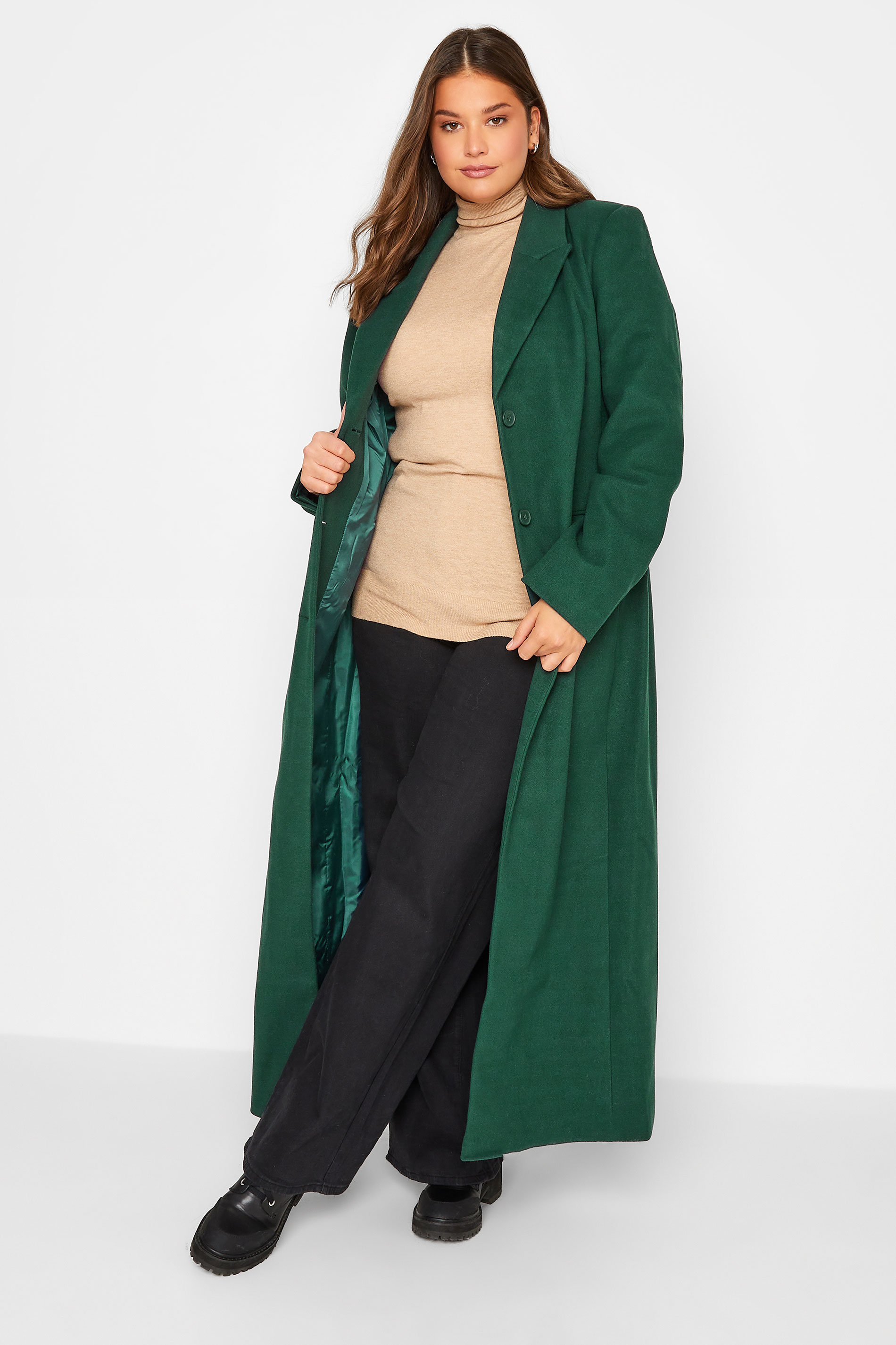 LTS Tall Women's Dark Green Long Formal Coat | Long Tall Sally 1