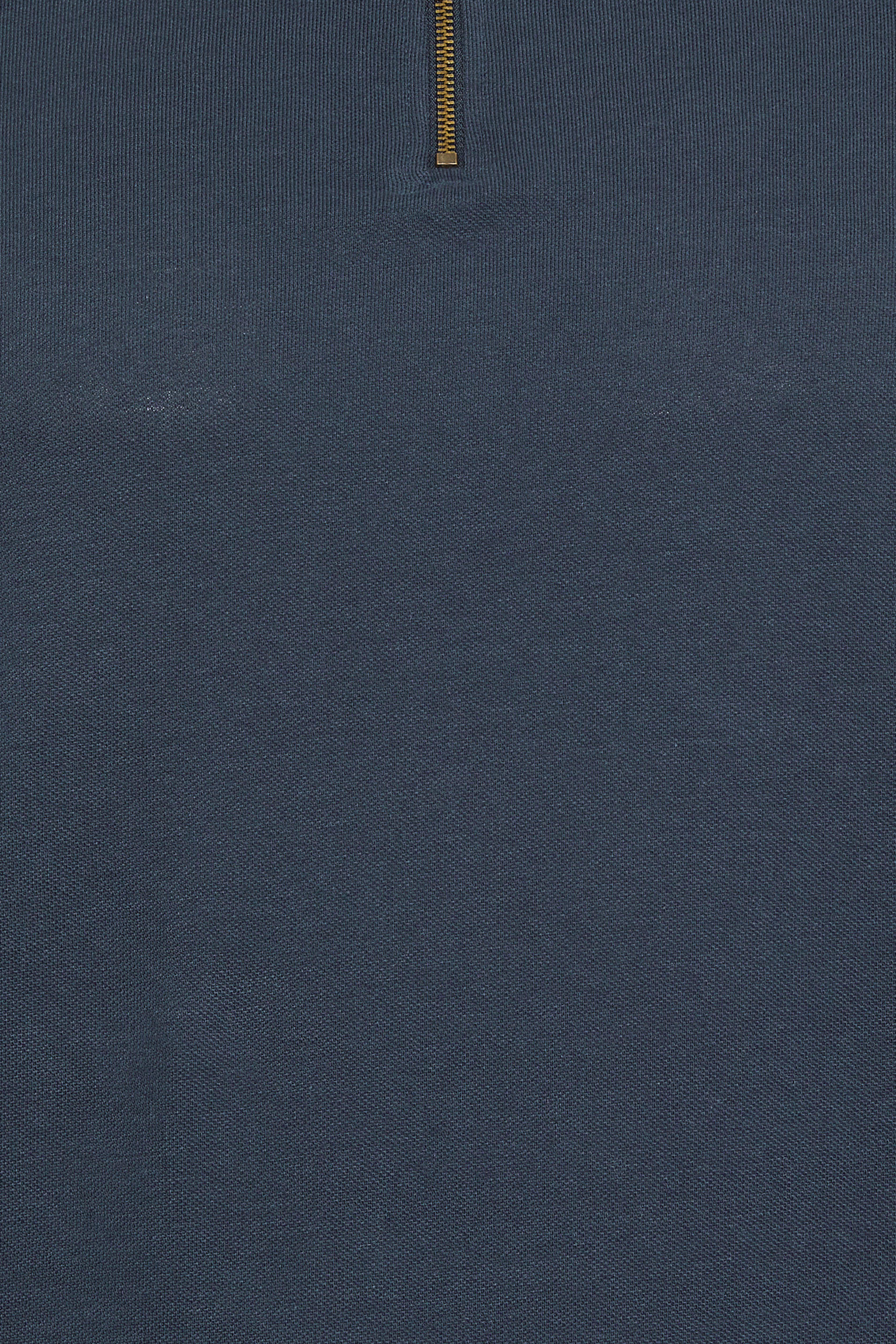 KAM Big & Tall Navy Blue Zip Neck Panel Polo Shirt | BadRhino 3