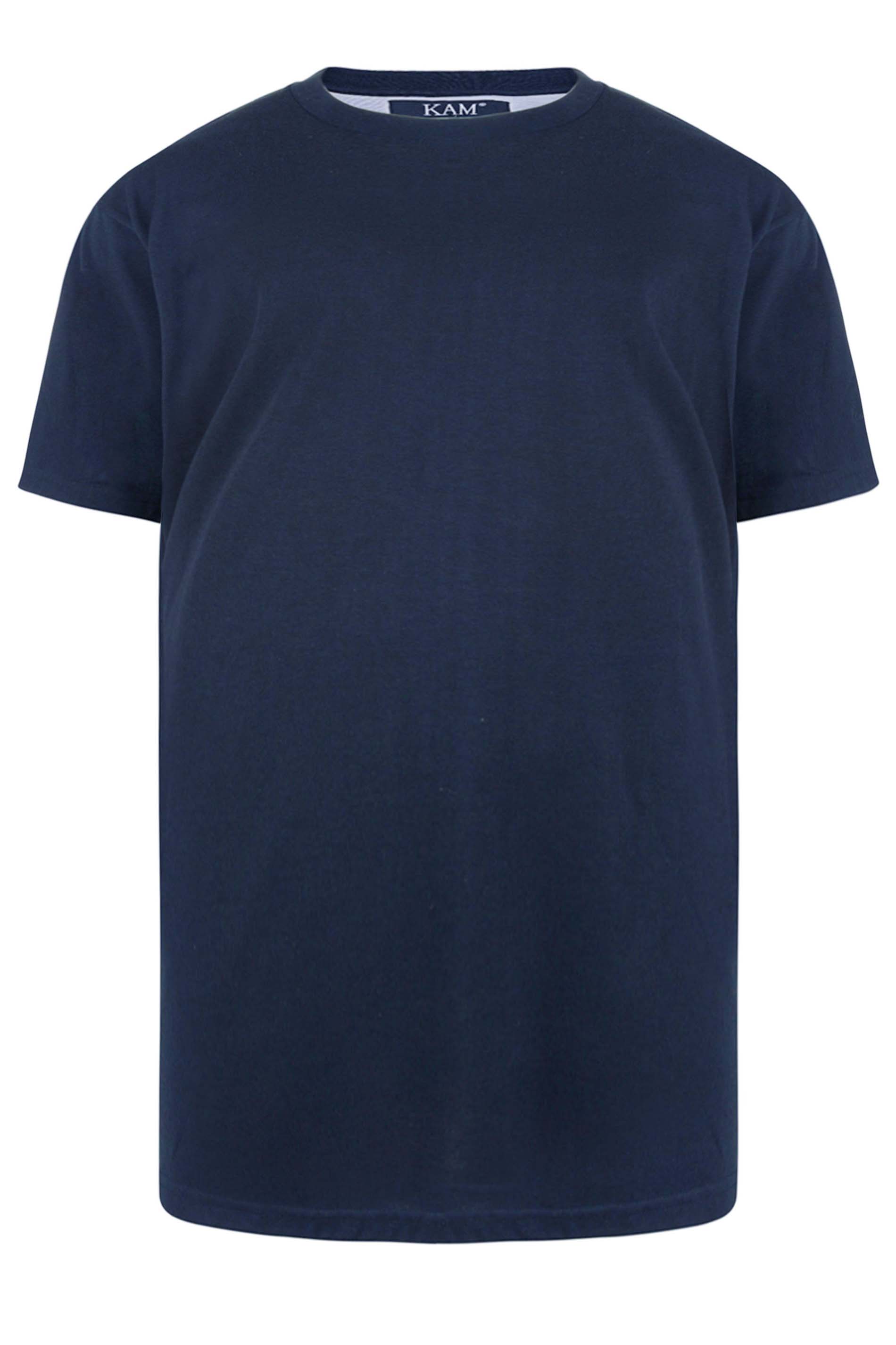 KAM Navy Blue Plain T-Shirt | BadRhino