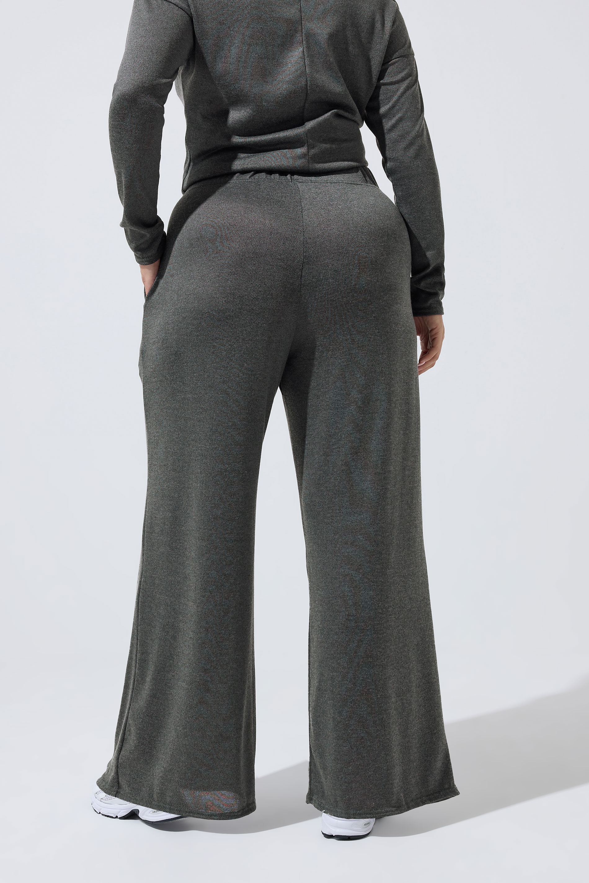 LIMITED COLLECTION Plus Size Charcoal Grey Wide Leg Trousers | Yours Clothing 2
