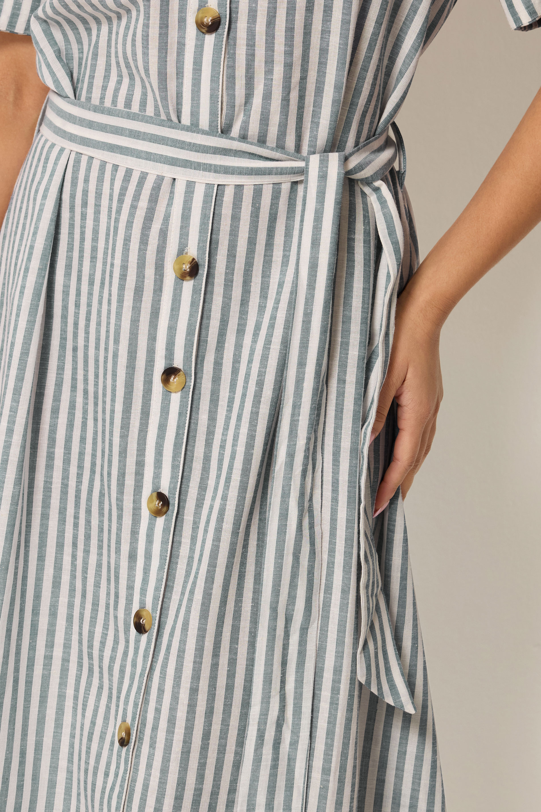 M&Co Petite Blue Stripe Shirt Dress | M&Co 4