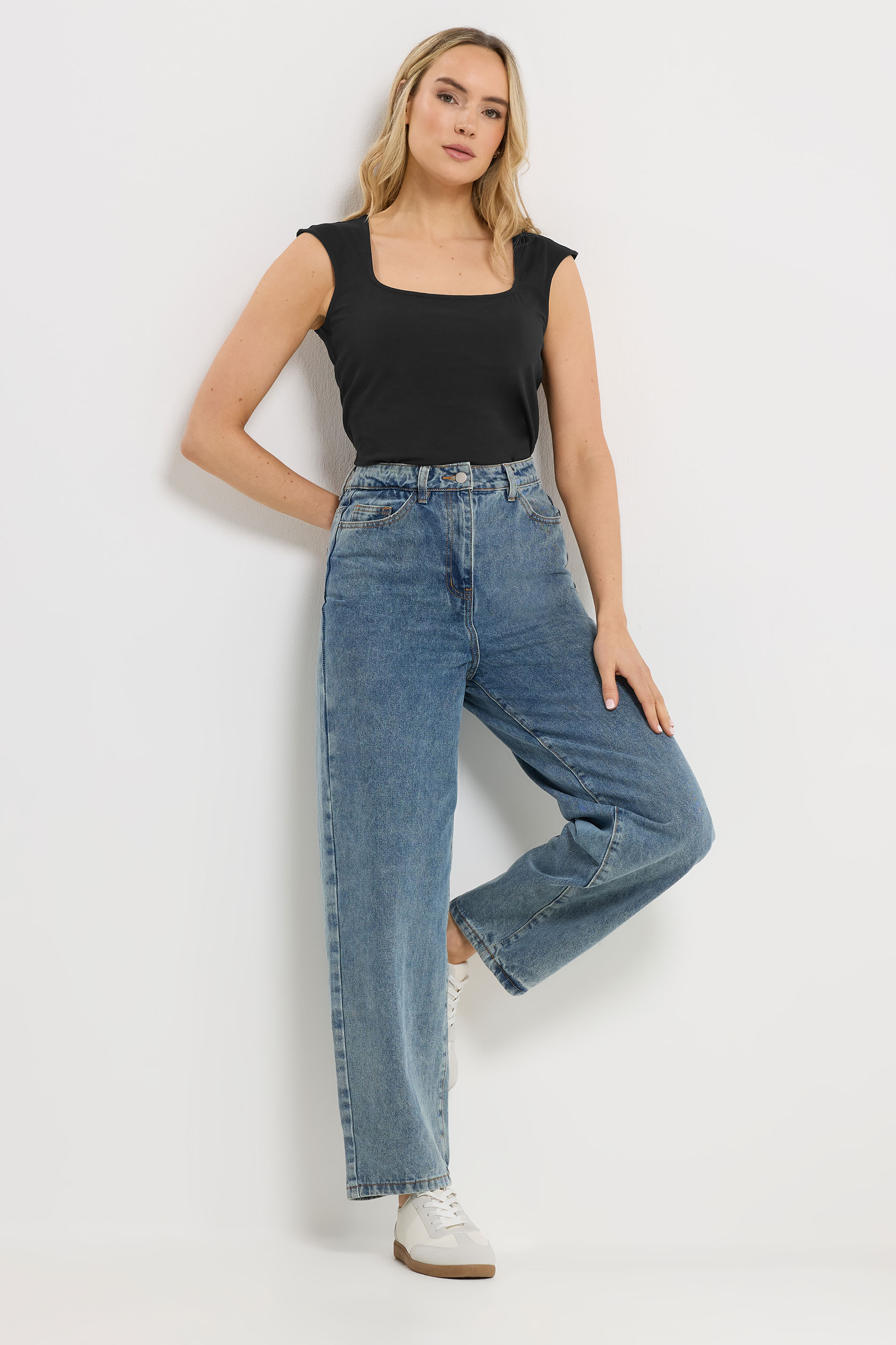 LTS Tall 2 PACK Black & White Square Neck Bodysuits | Long Tall Sally 4