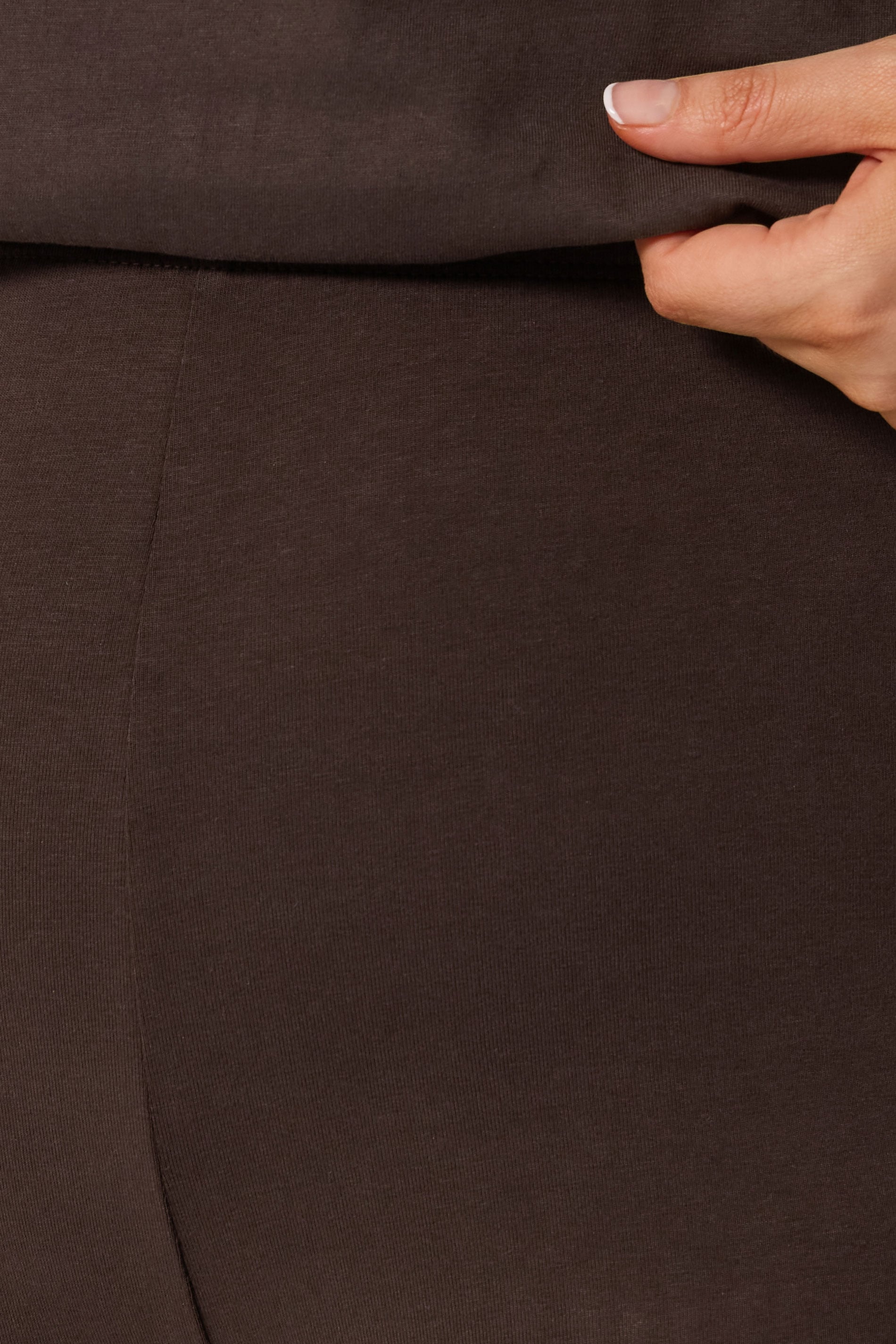 YOURS Plus Size Chocolate Brown Elasticated Waist Cropped Leggings | Yours Clothing 4