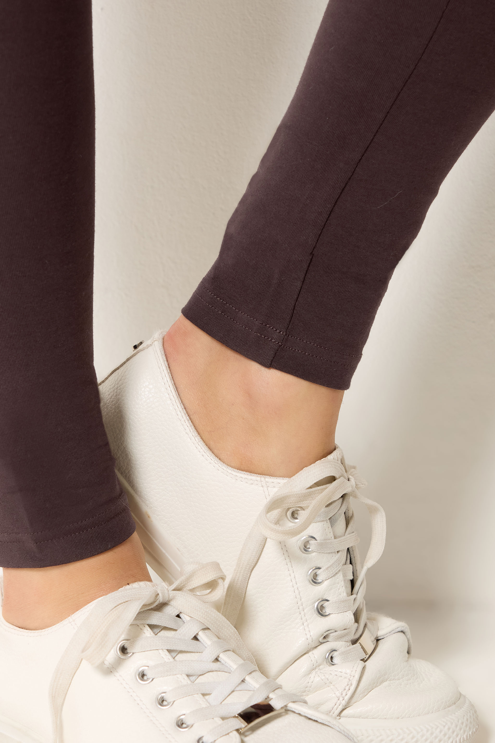 LTS Tall Women's Chocolate Brown Cotton Stretch Leggings | Long Tall Sally 4