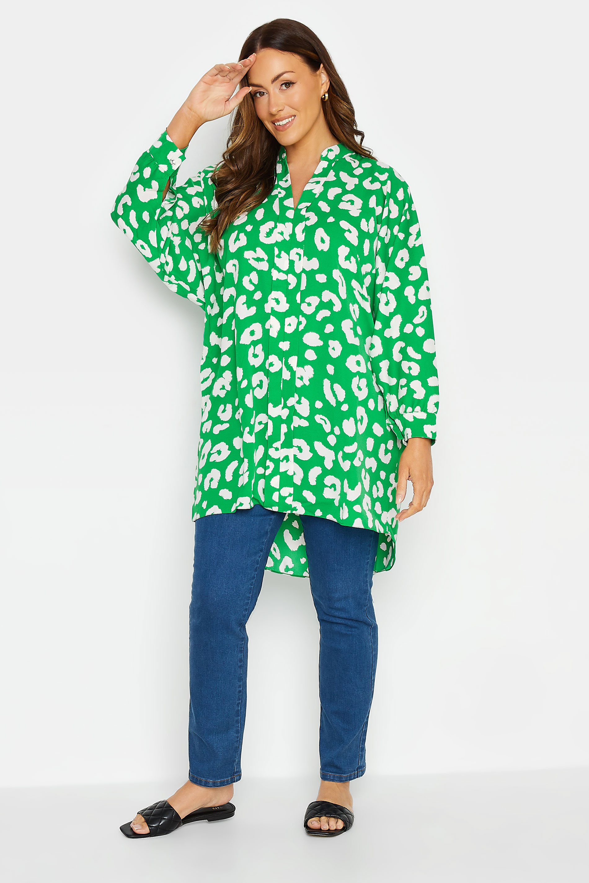 M&Co Green Leopard Print Blouse | M&Co