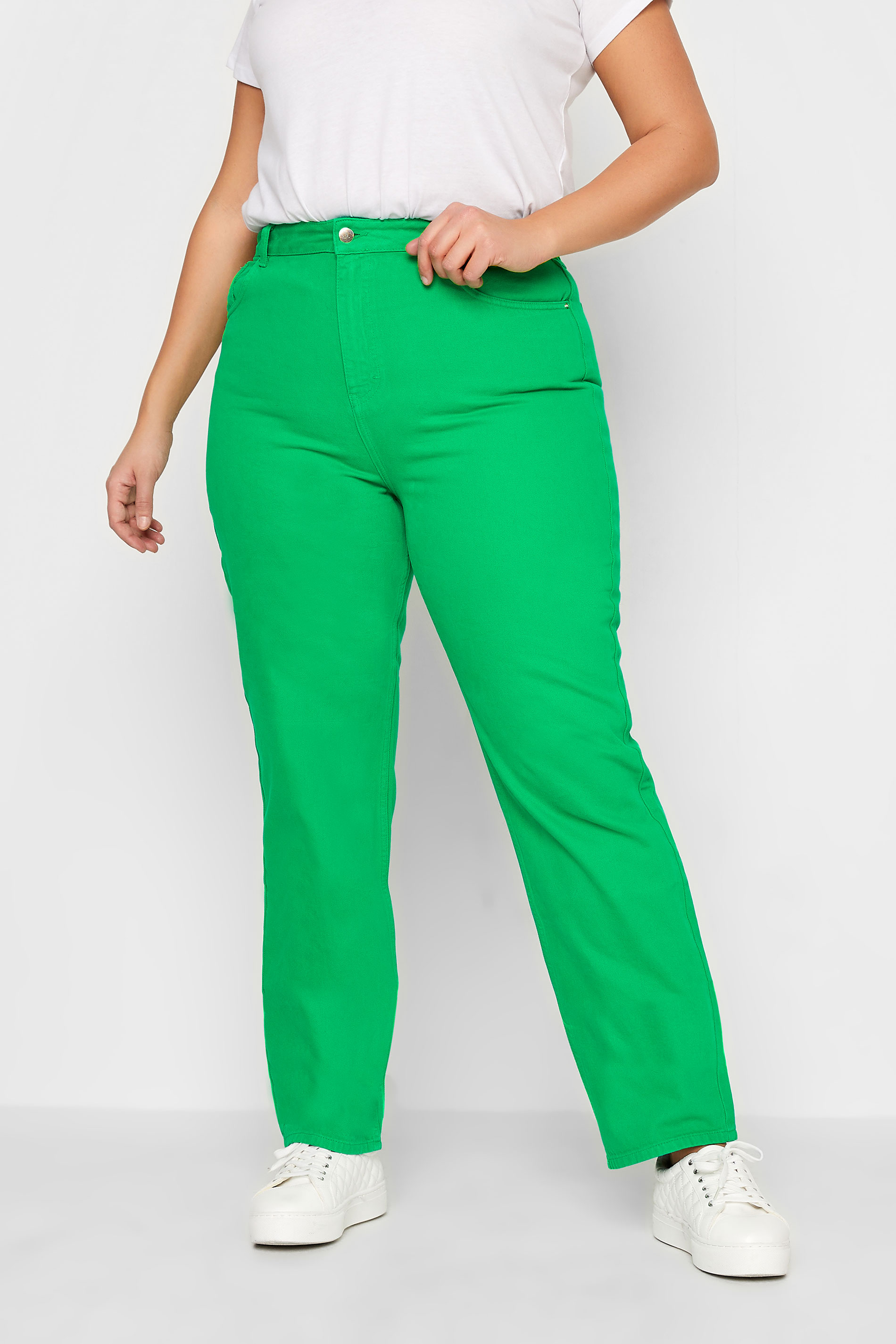 Tall Women's Bright Green Mom Jeans | Long Tall Sally  1