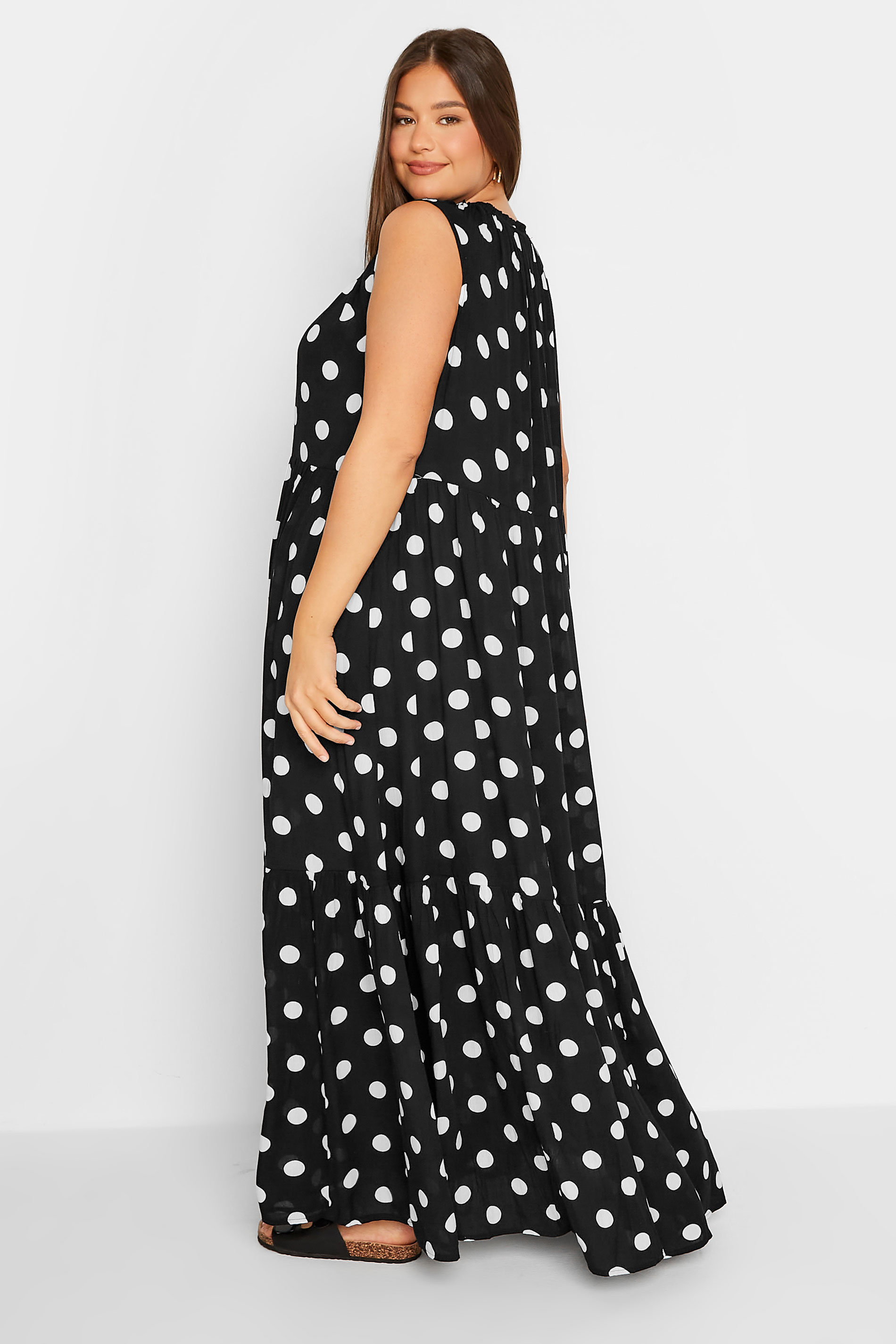 LTS Tall Women's Black Polka Dot Maxi Dress | Long Tall Sally 3