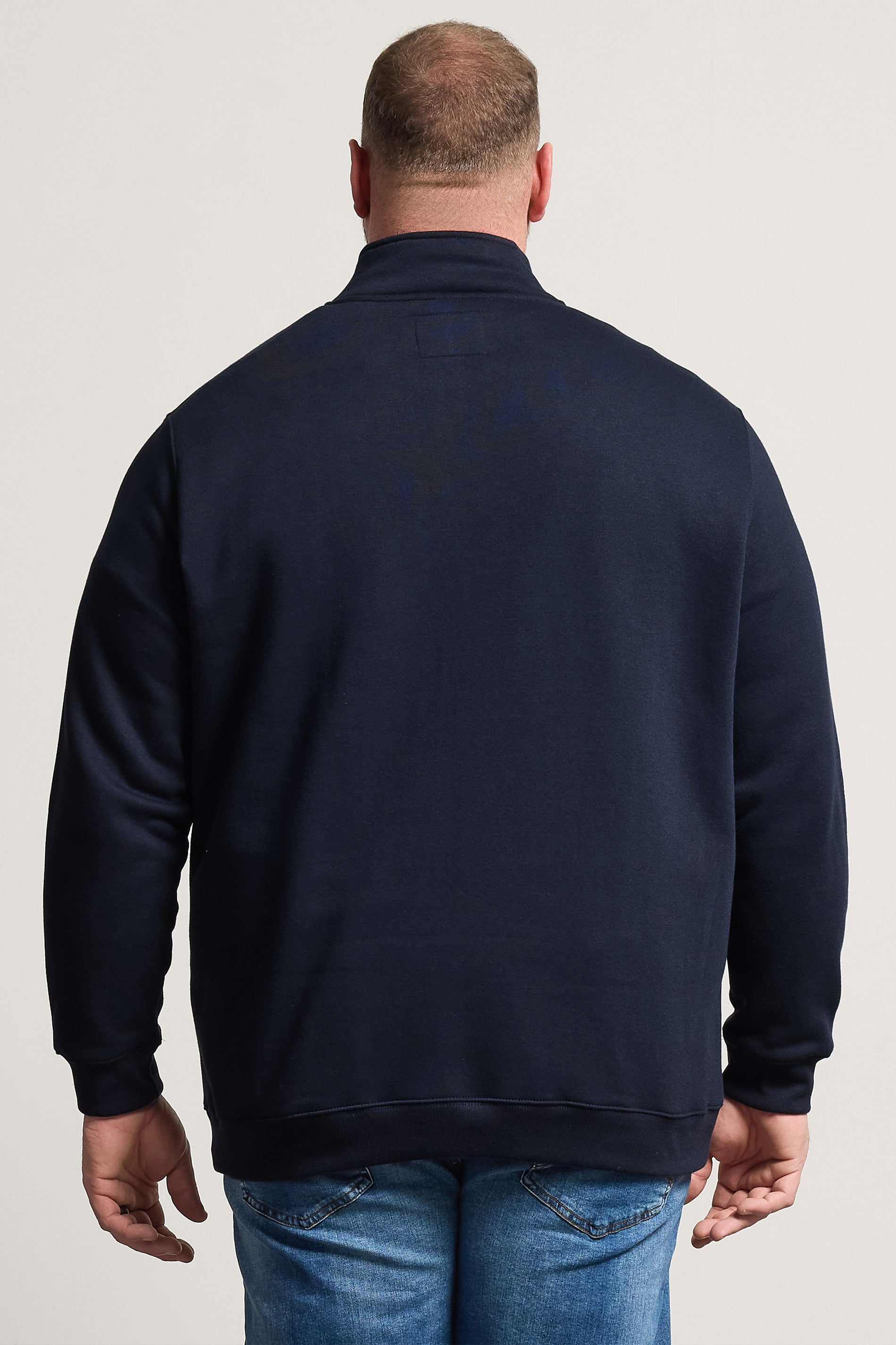 BadRhino Big & Tall Navy Blue Quarter Zip Sweatshirt | BadRhino 2