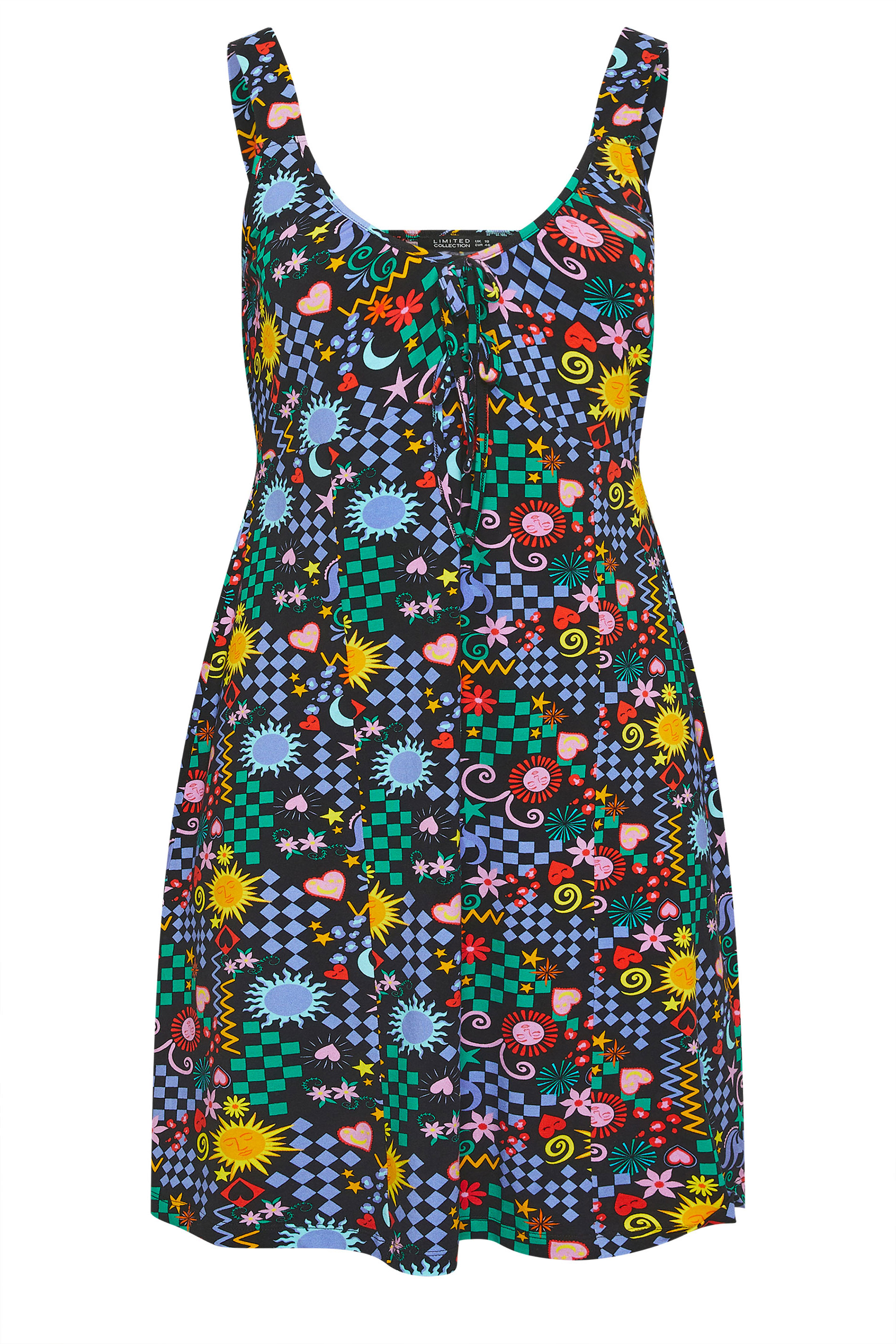 LIMITED COLLECTION Plus Size Black Mixed Print Mini Dress | Yours Clothing 5