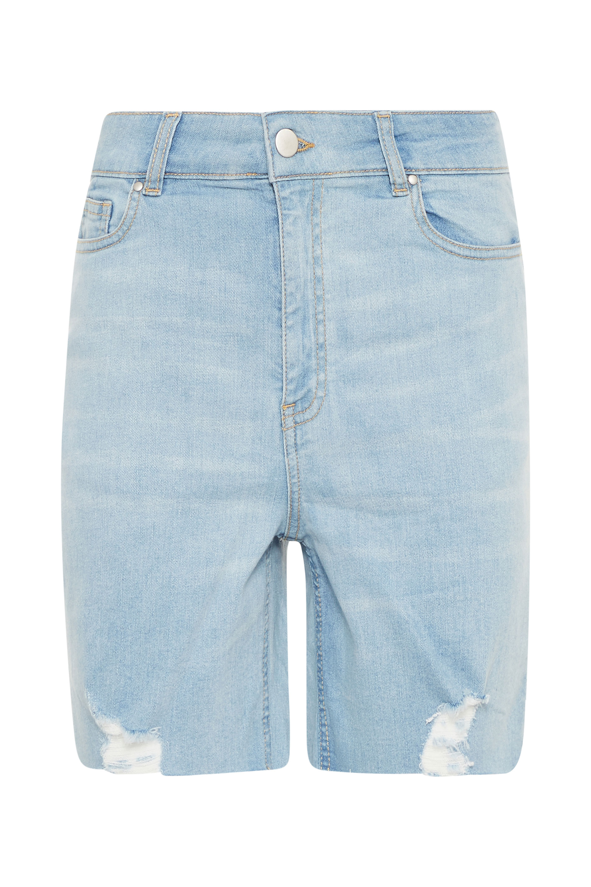 LTS Bleach Blue Cut Off Ripped Denim 
