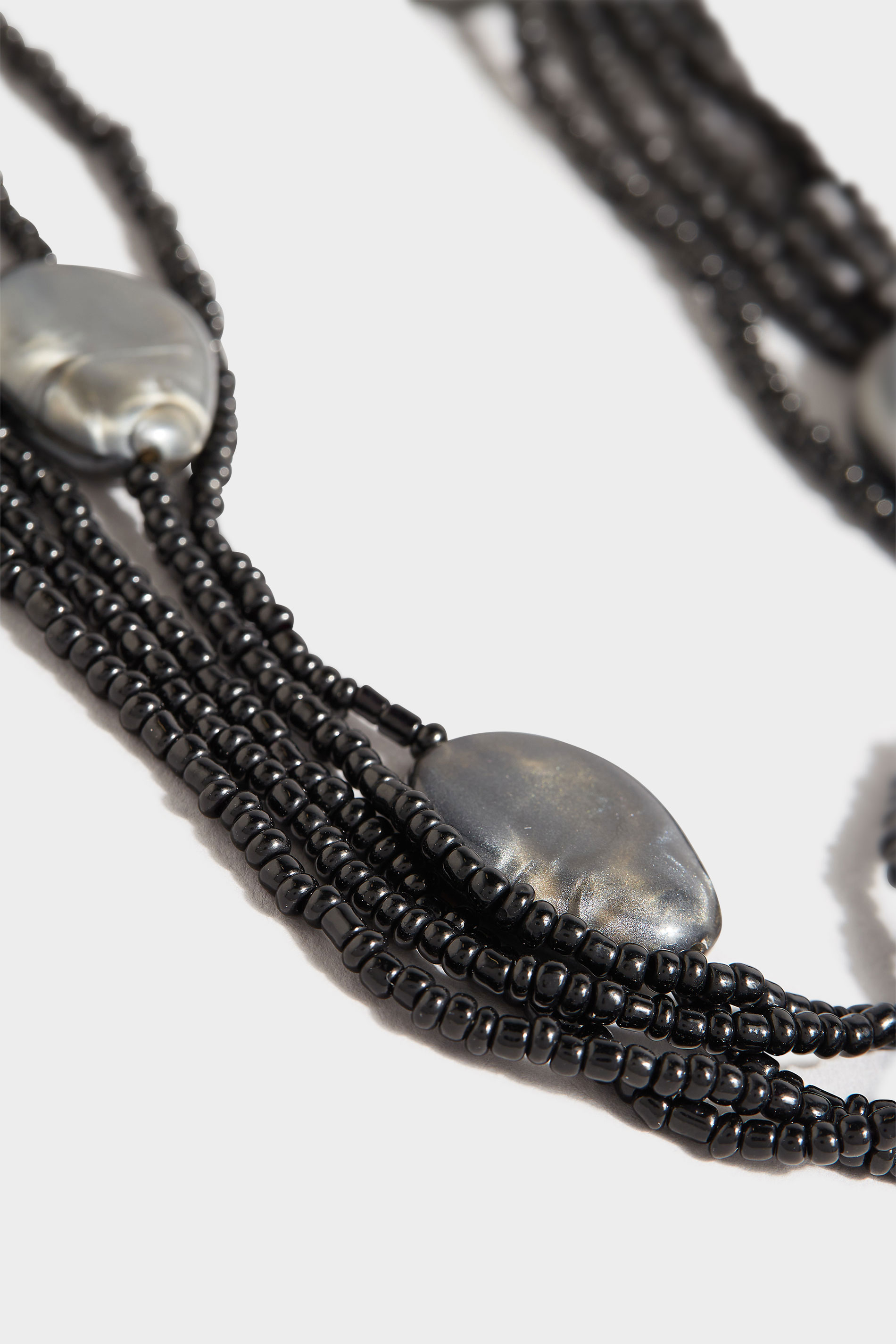 Black Mixed Beaded Necklace | Yours Clothing 3