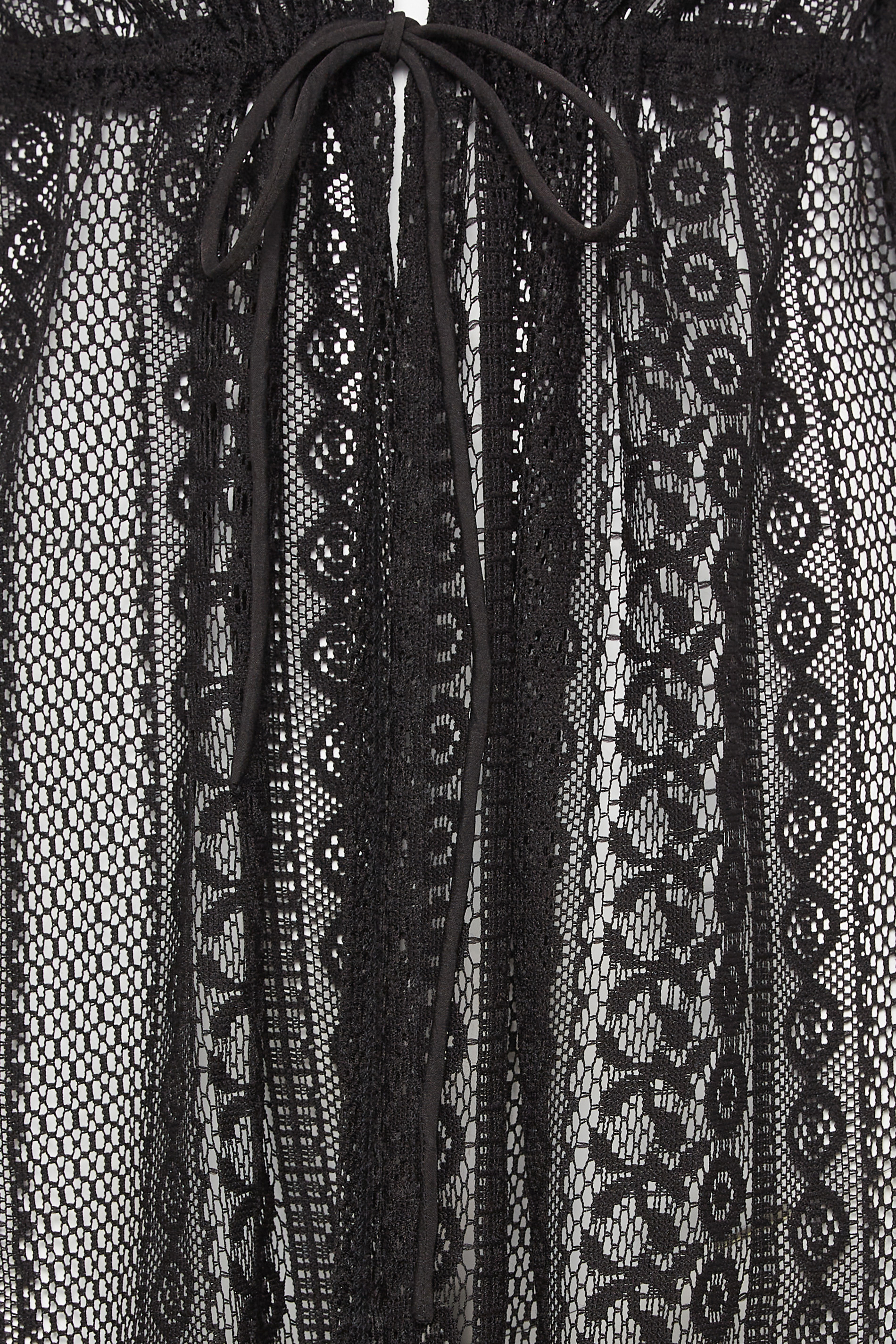 YOURS PETITE Plus Size Black Crochet Longline Beach Kimono | Yours Clothing 3