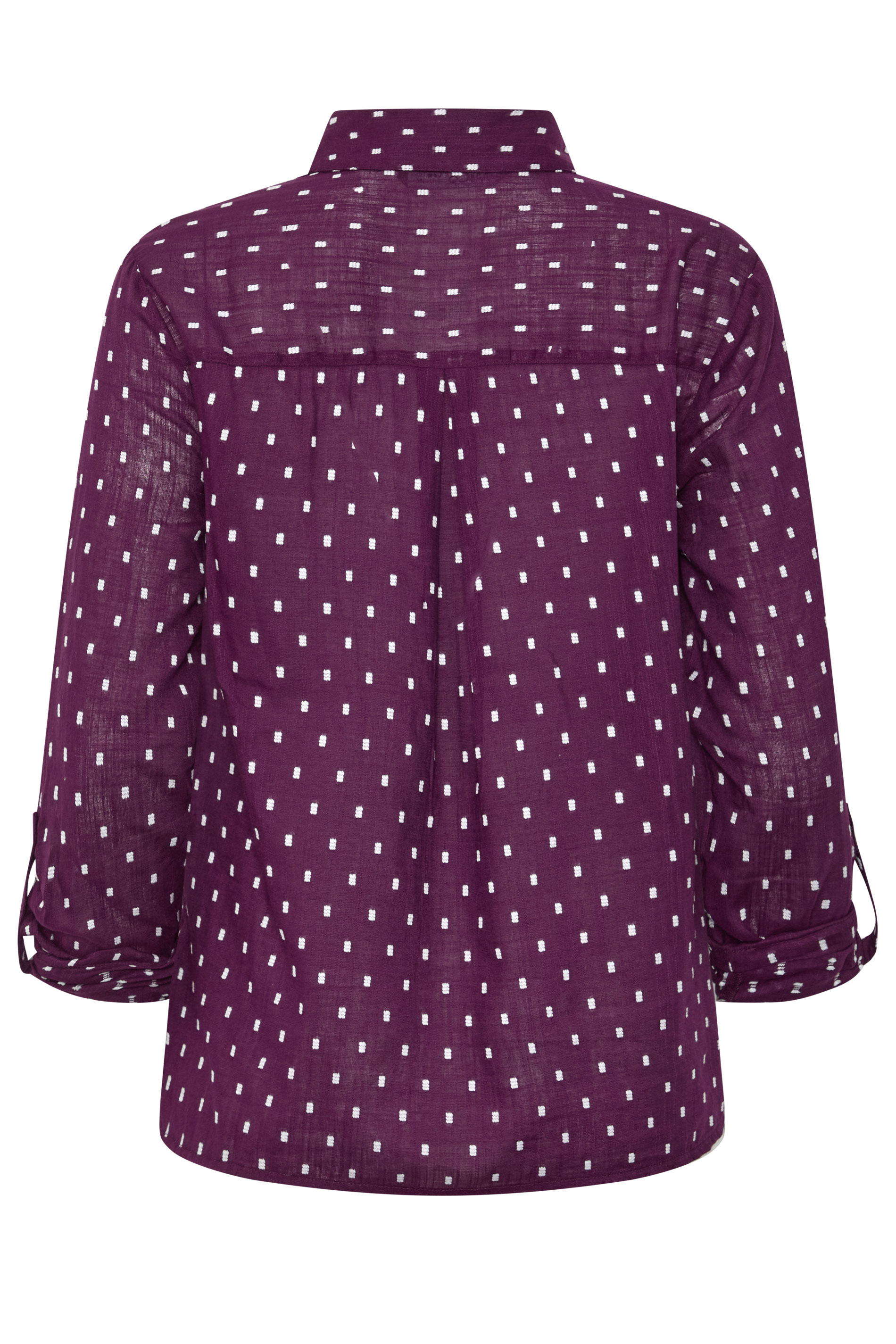 M&Co Women's Berry Purple Long Sleeve Dobby Shirt | M&Co 6