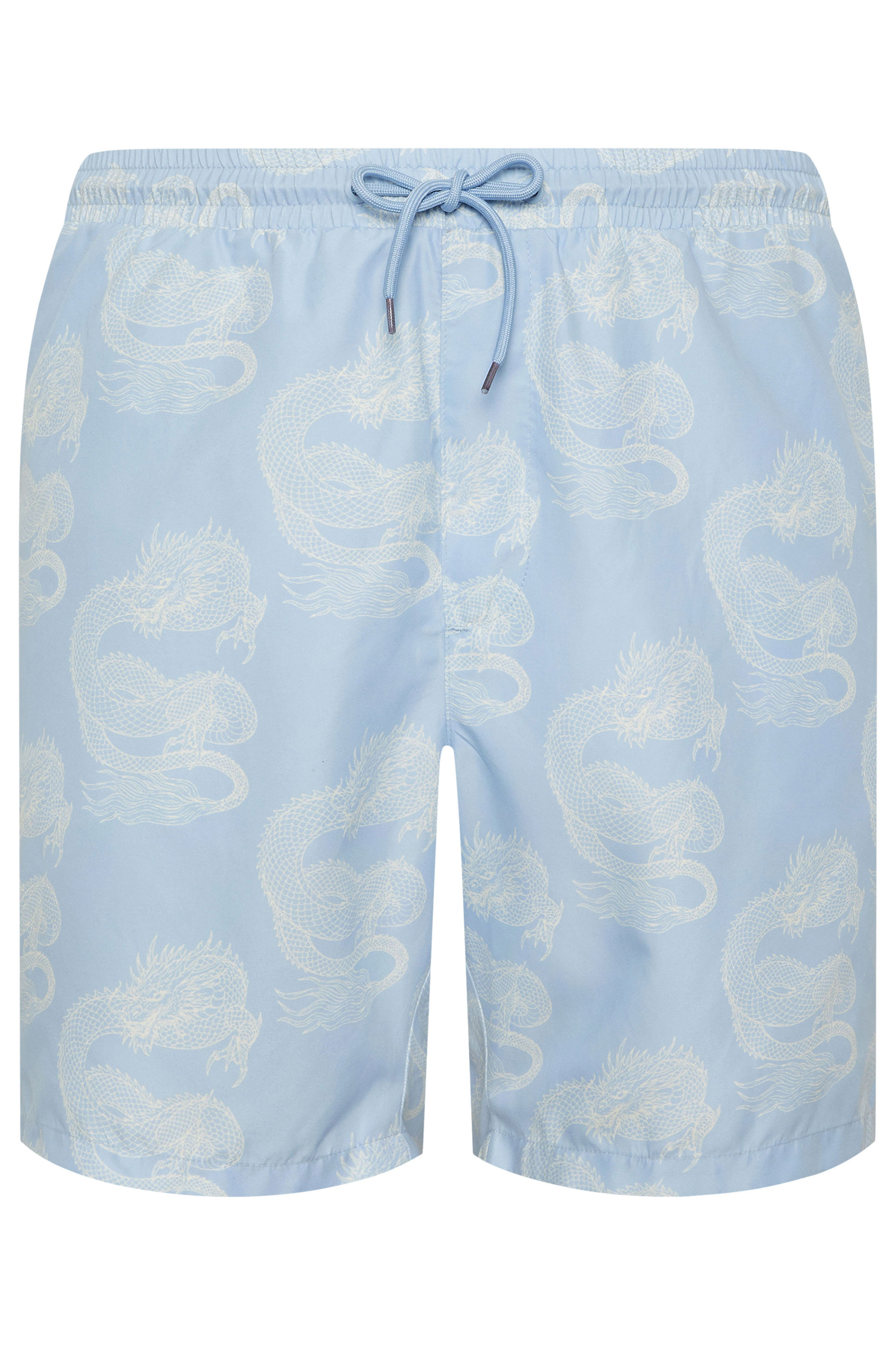 BadRhino Big & Tall Blue Dragon Print Swim Shorts 7