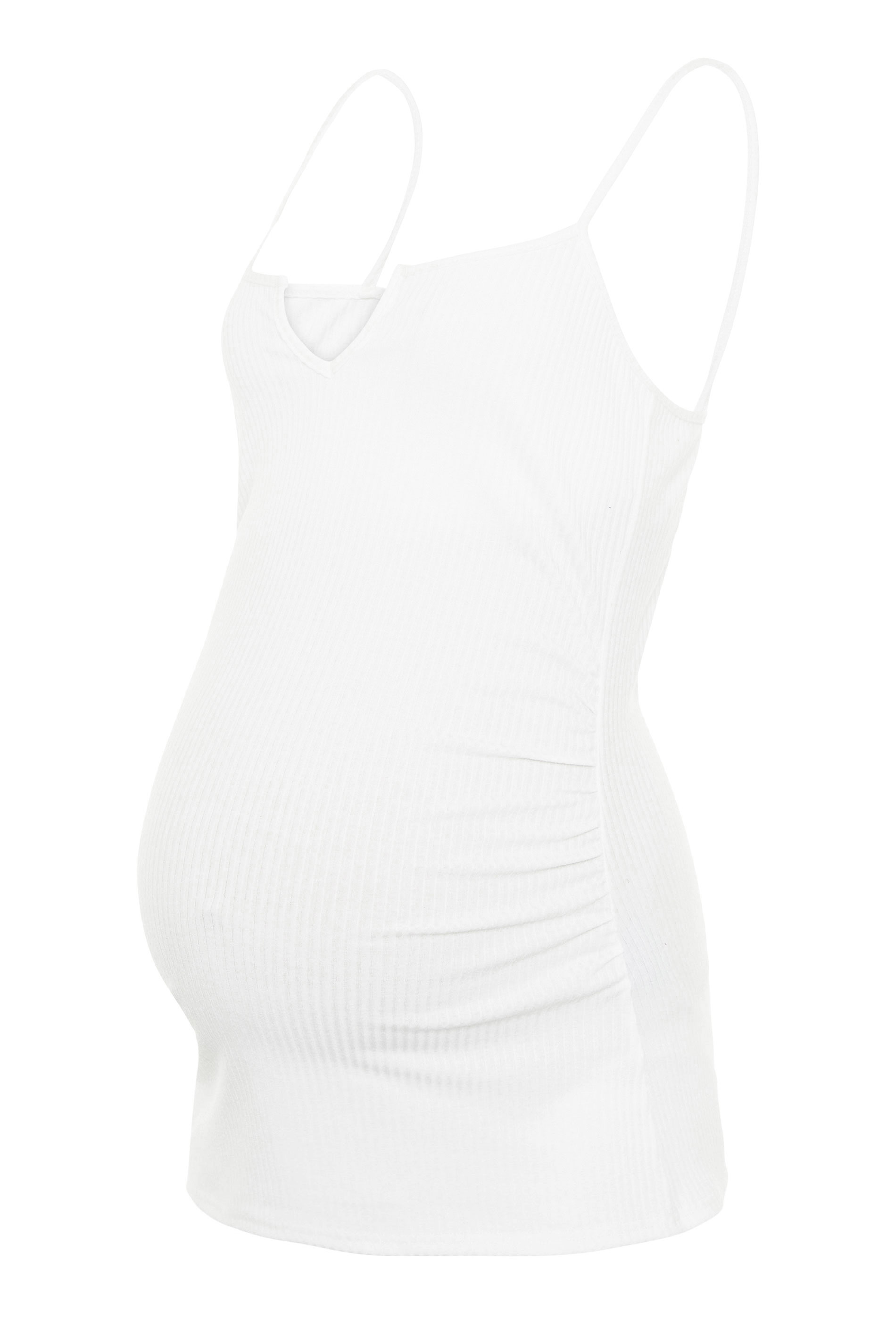 LTS Maternity White Ribbed Cami Top | Long Tall Sally 1