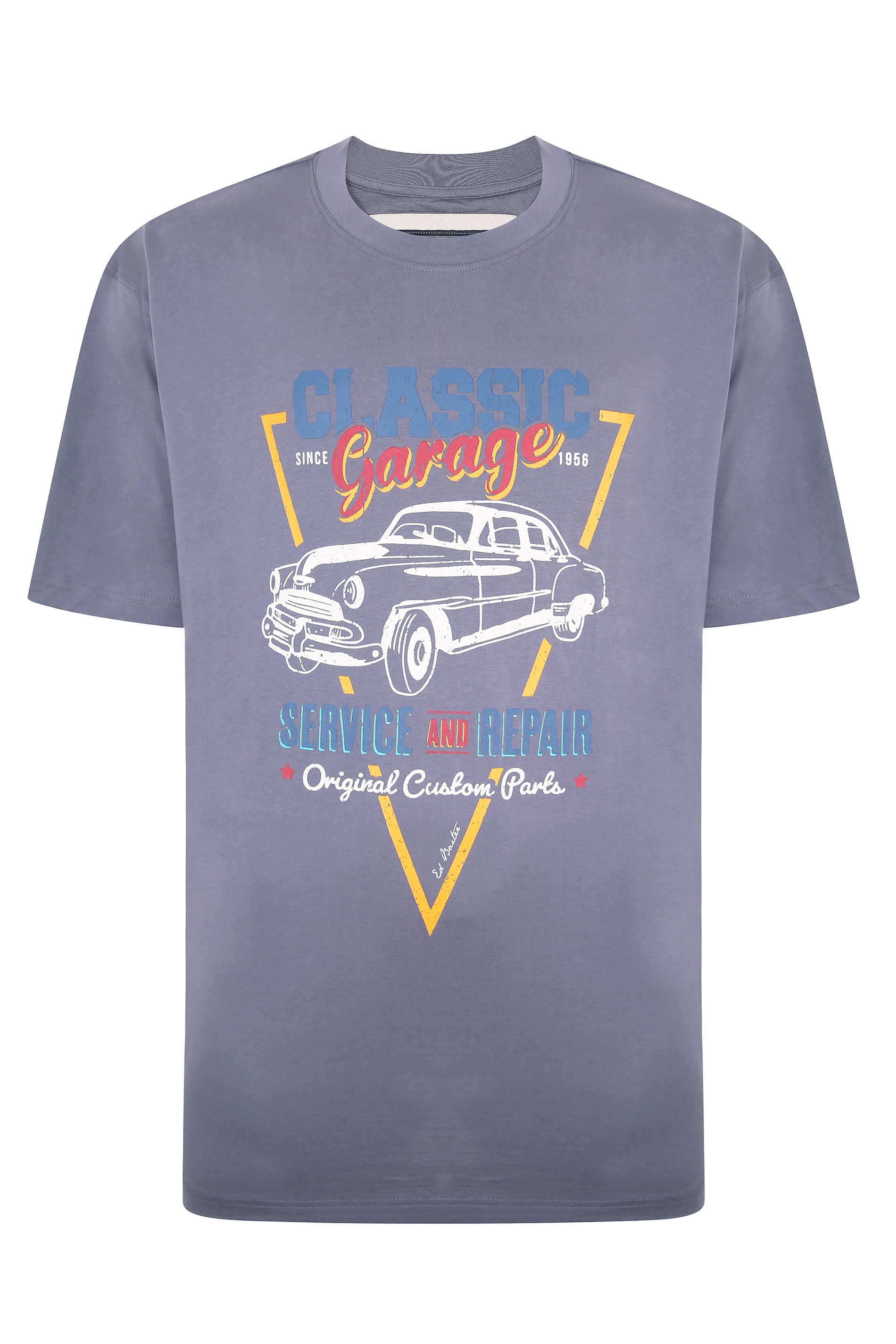 ED BAXTER Grey Classic Garage T-Shirt_F.jpg