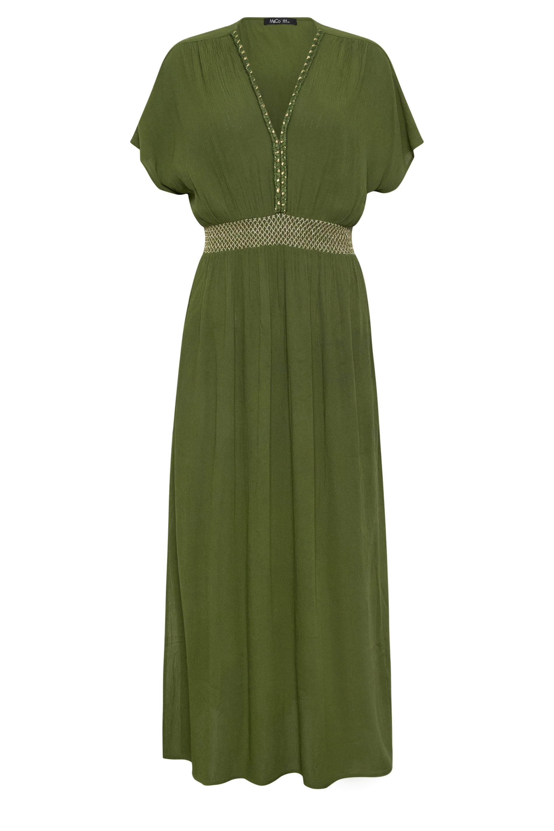 M&Co Khaki Green Rope Trim Beach Dress | M&Co 5