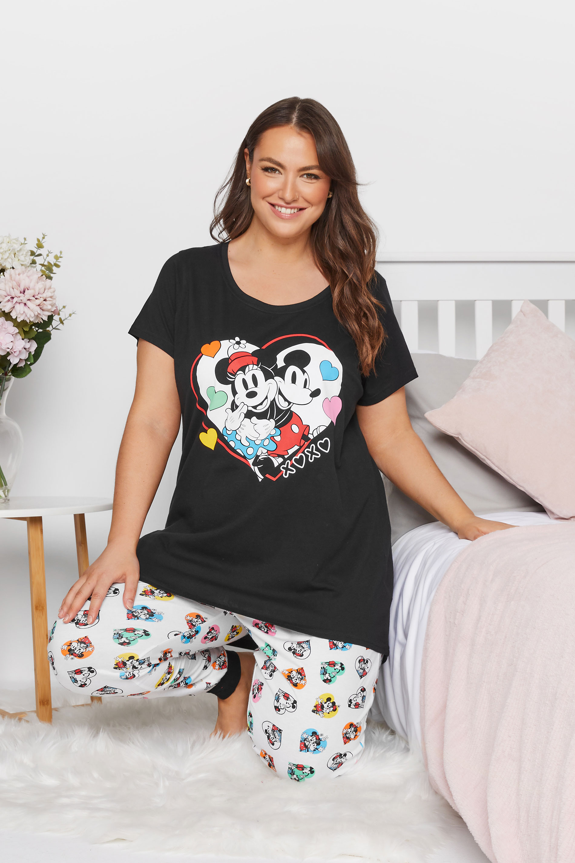 Licensed Ladies Womens Disney Minnie Mouse Short Pyjamas Pjs Nightwear 14-16 