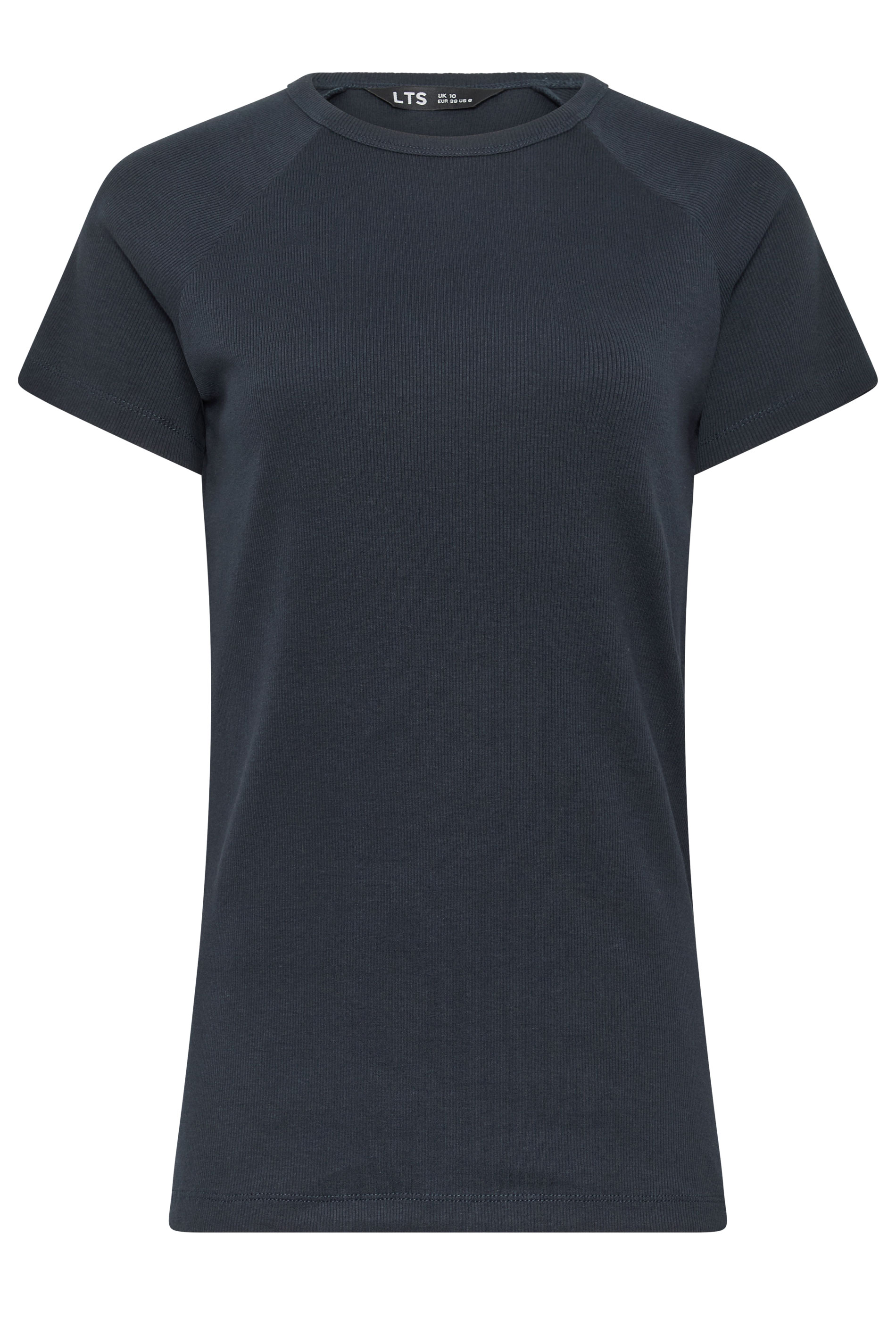 LTS Tall Women's Navy Blue Ribbed T-Shirt | Long Tall Sally 1