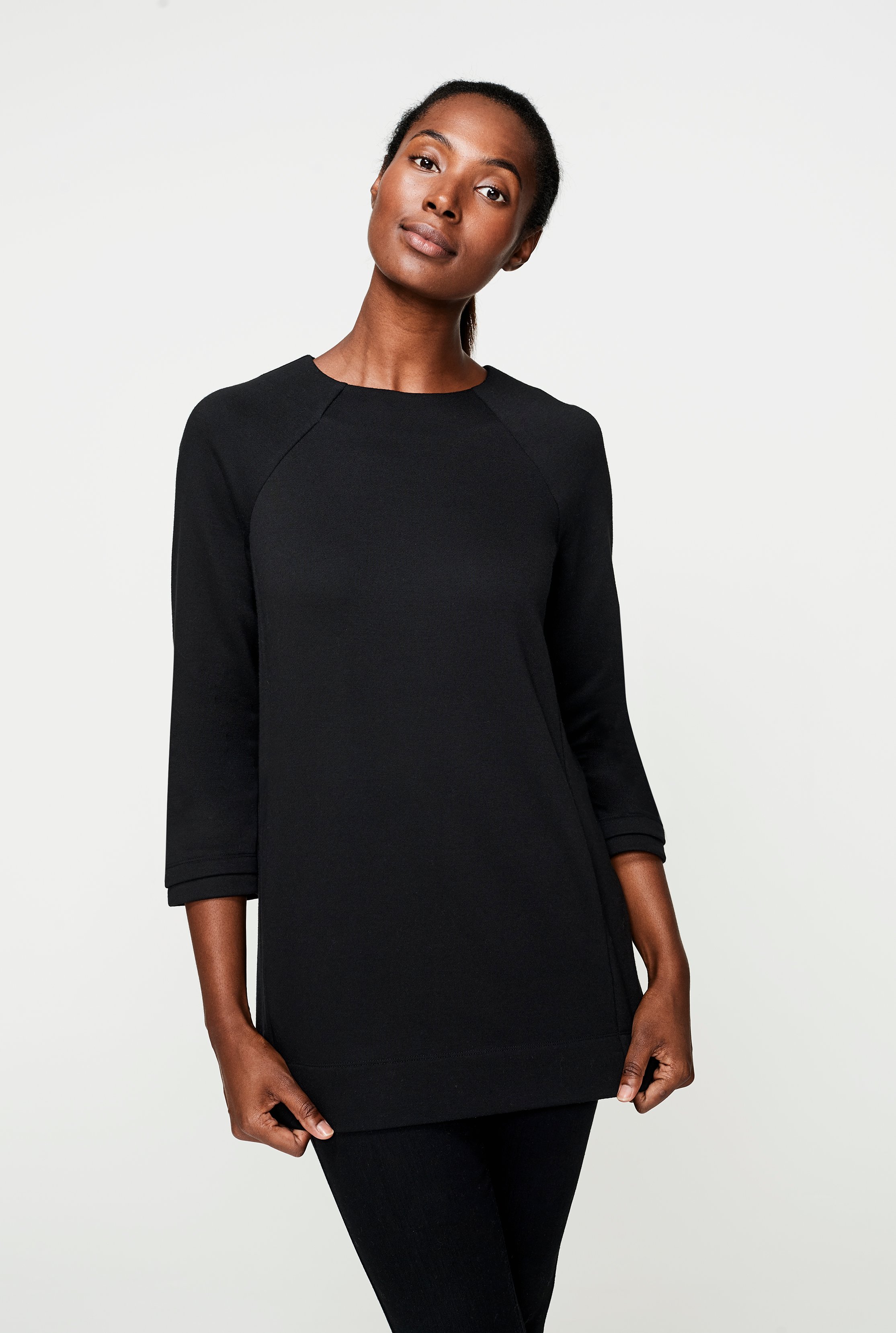 Black Longline Sweat Top | Long Tall Sally