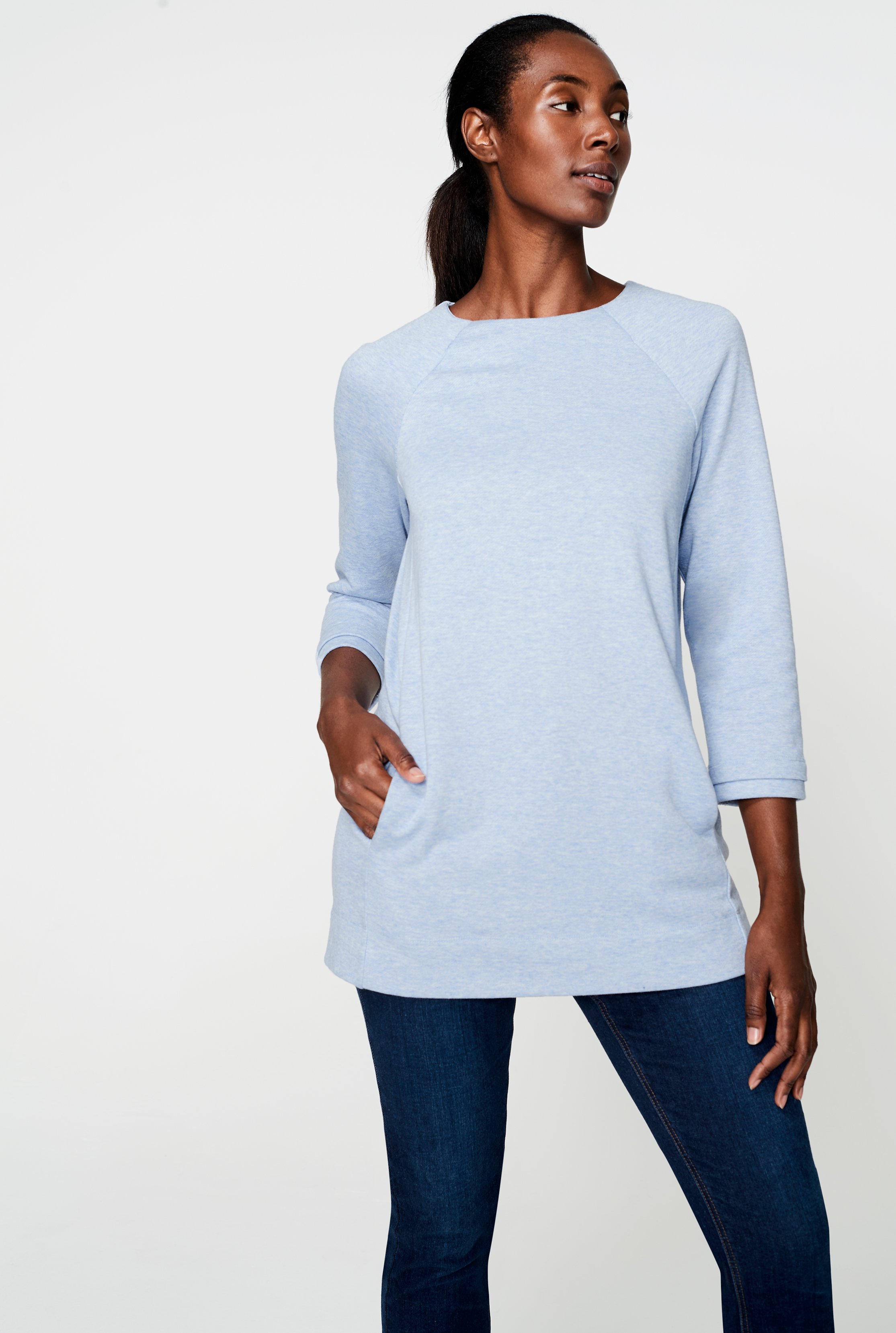 Blue Longline Sweat Top | Long Tall Sally