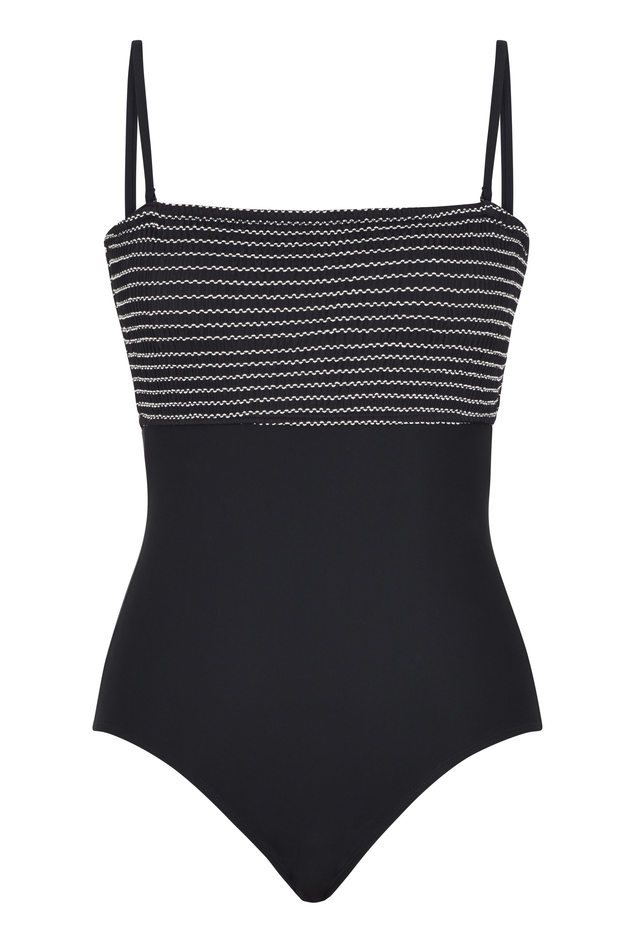 Black Shirred Bandeau Swimsuit | Long Tall Sally