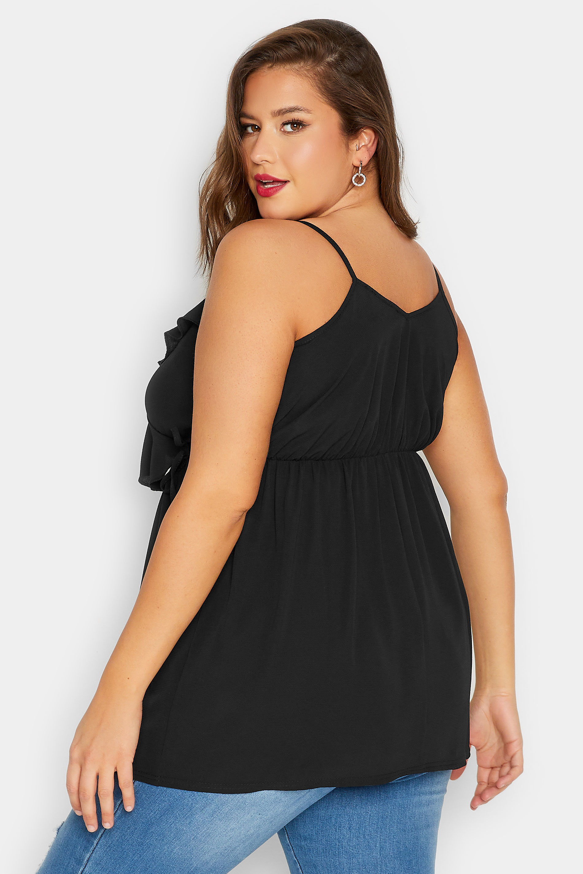 LIMITED COLLECTION Plus Size Black Wrap Cami Vest Top | Yours Clothing 3