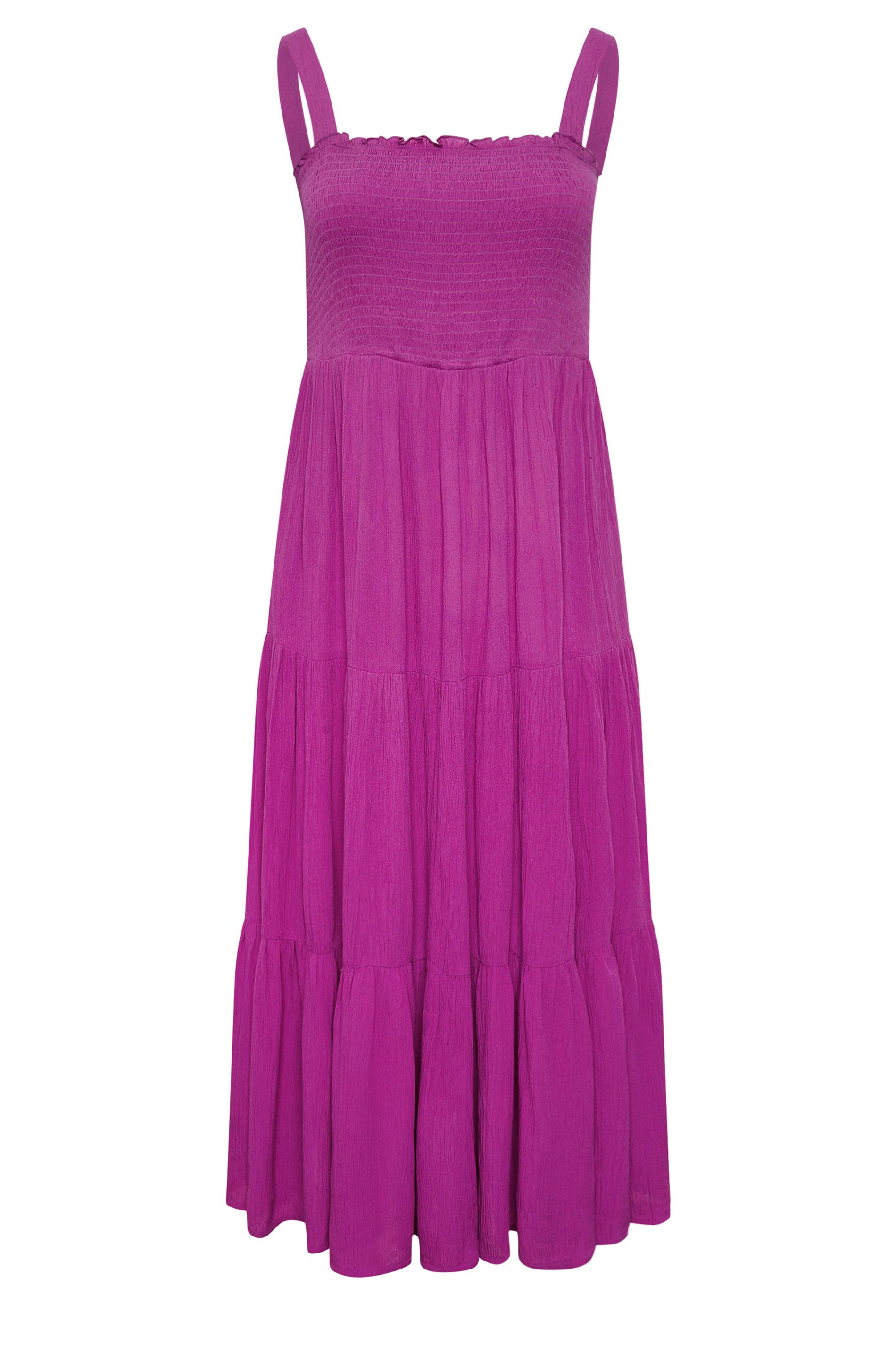 YOURS Plus Size Purple Tiered Maxi Dress | Yours Clothing