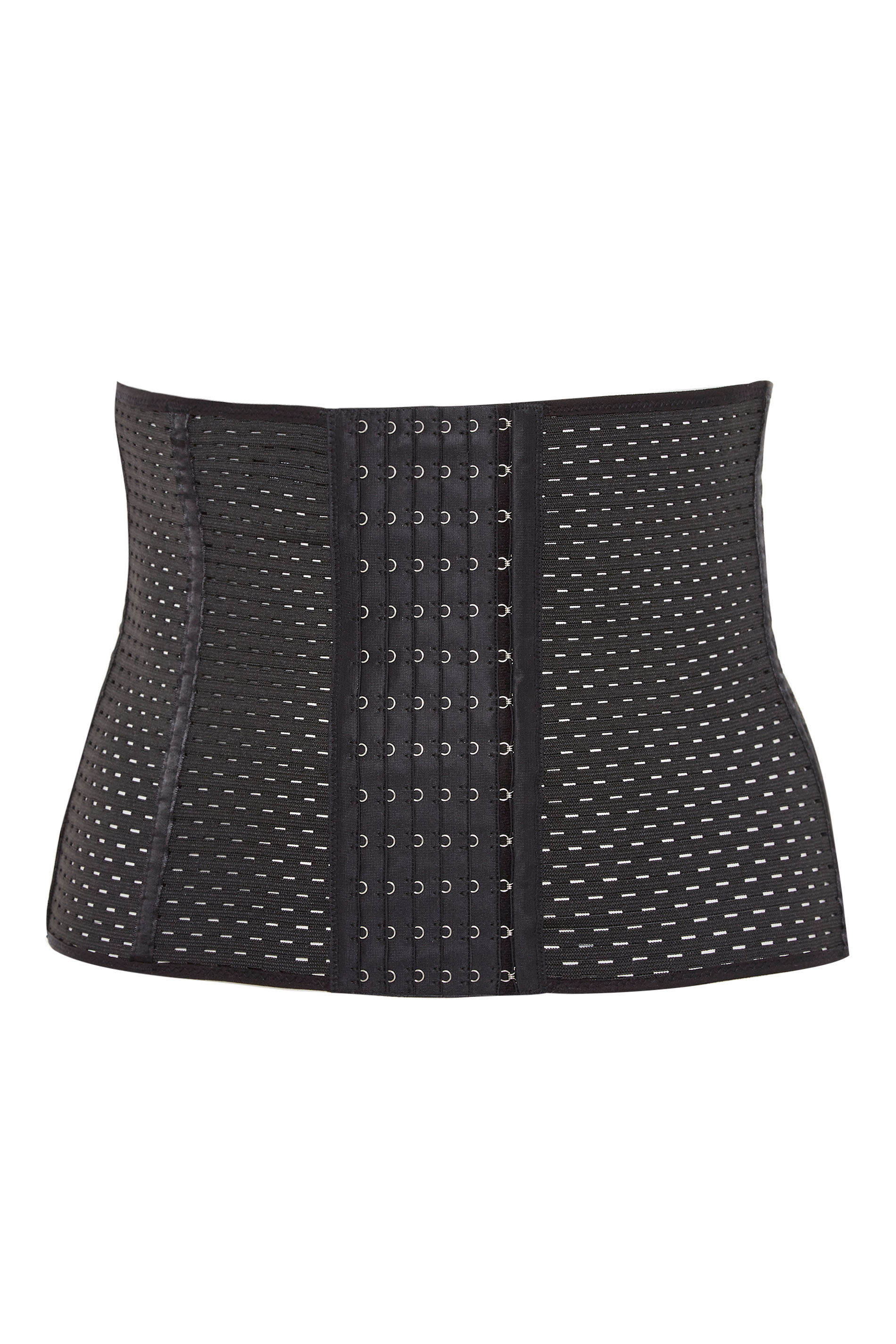 Plus Size Black Textured Mesh Hook & Eye Control Belly Band | Yours Clothing 2