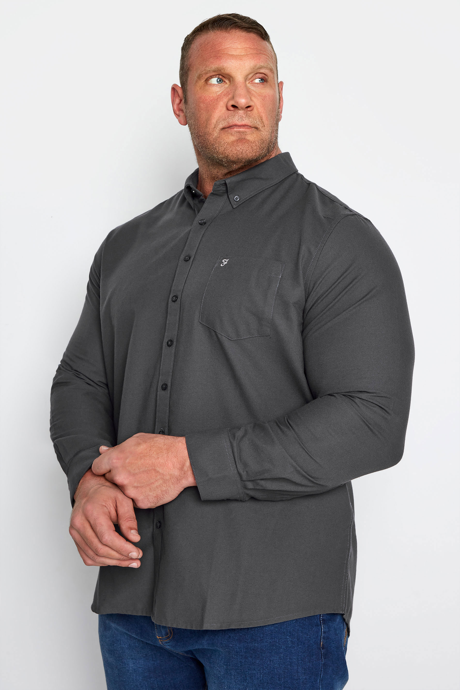 FARAH Big & Tall Black Drayton Shirt 1