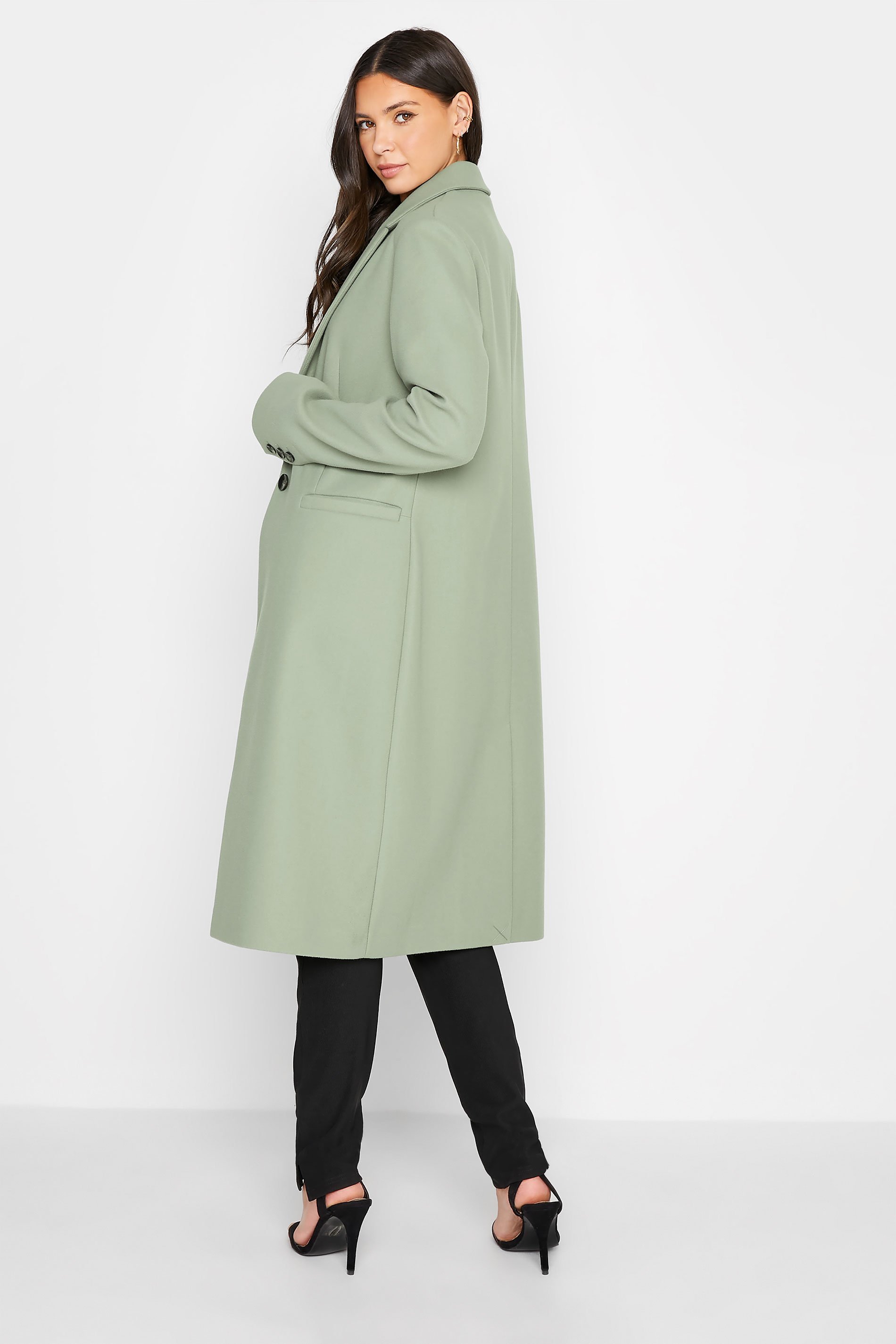 LTS Tall Women's Sage Green Midi Formal Coat | Long Tall Sally