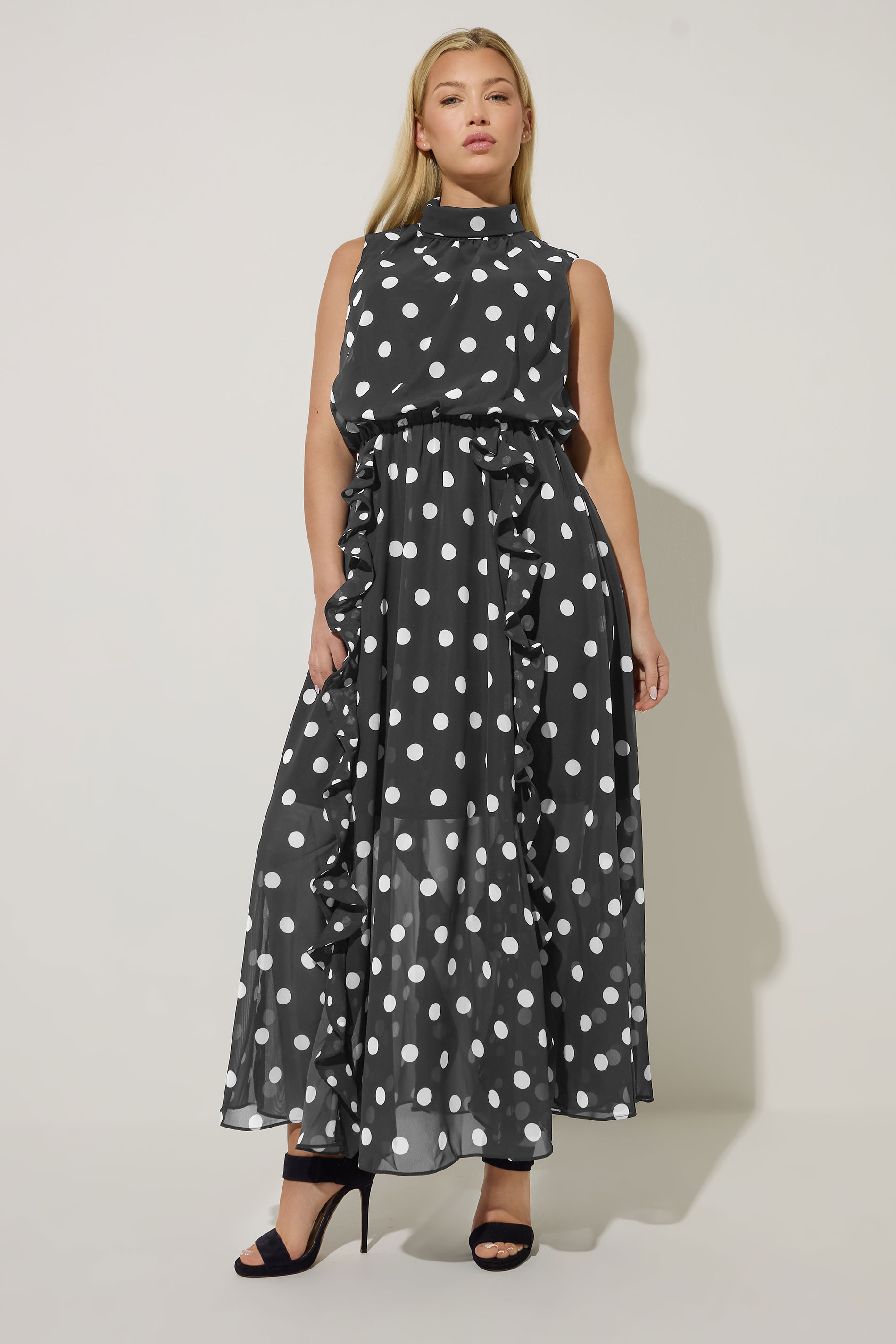 STAR Black Polka Dot Maxi Dress | StarByJM 3