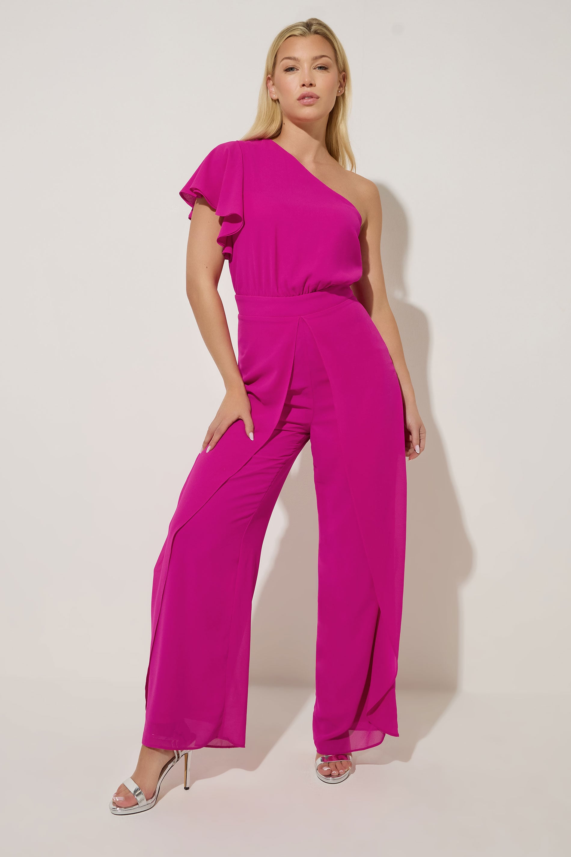 STAR Fuchsia Pink Wide Leg Corsage Jumpsuit | StarByJM 1