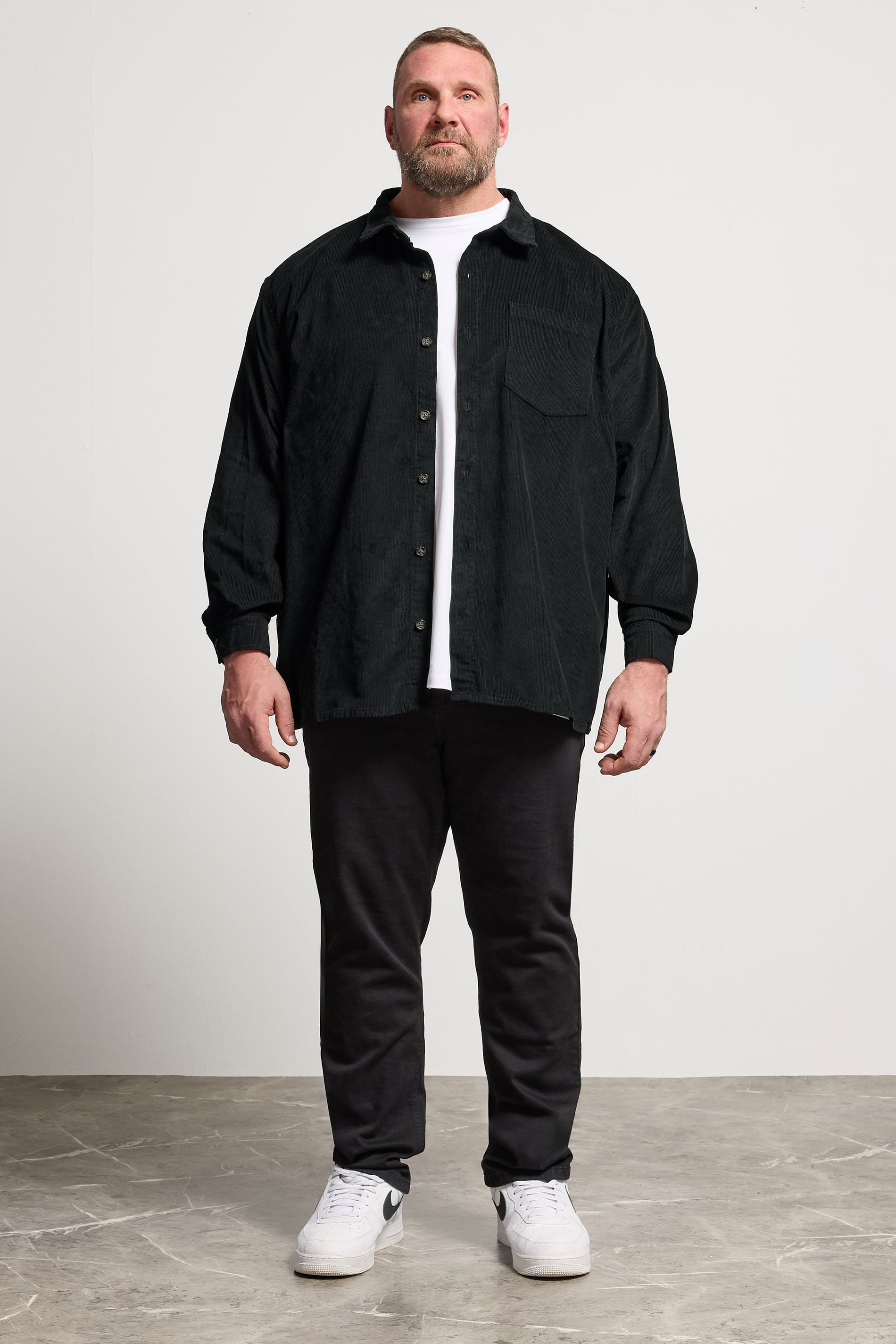 BadRhino Big & Tall Black Corduroy Overshirt | BadRhino 2