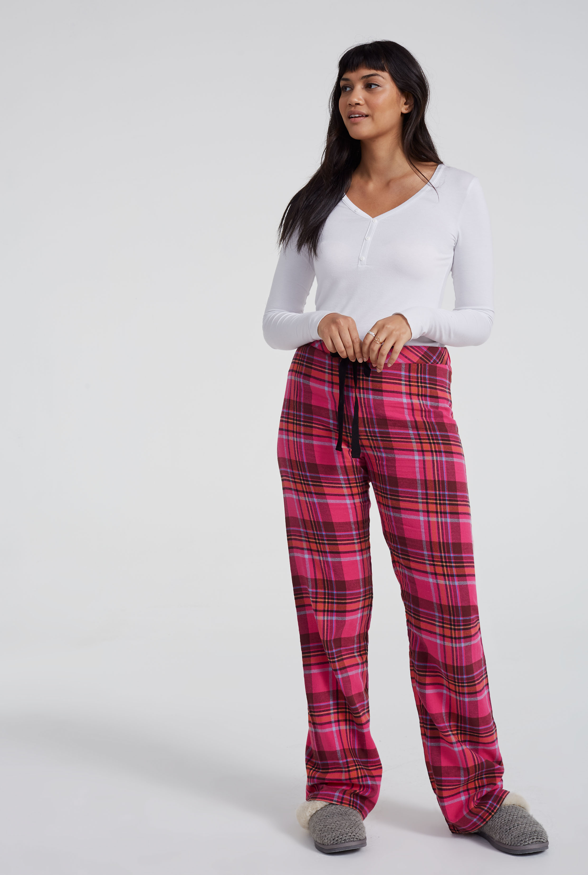Pink Check Pattern Pyjama Bottoms | Long Tall Sally