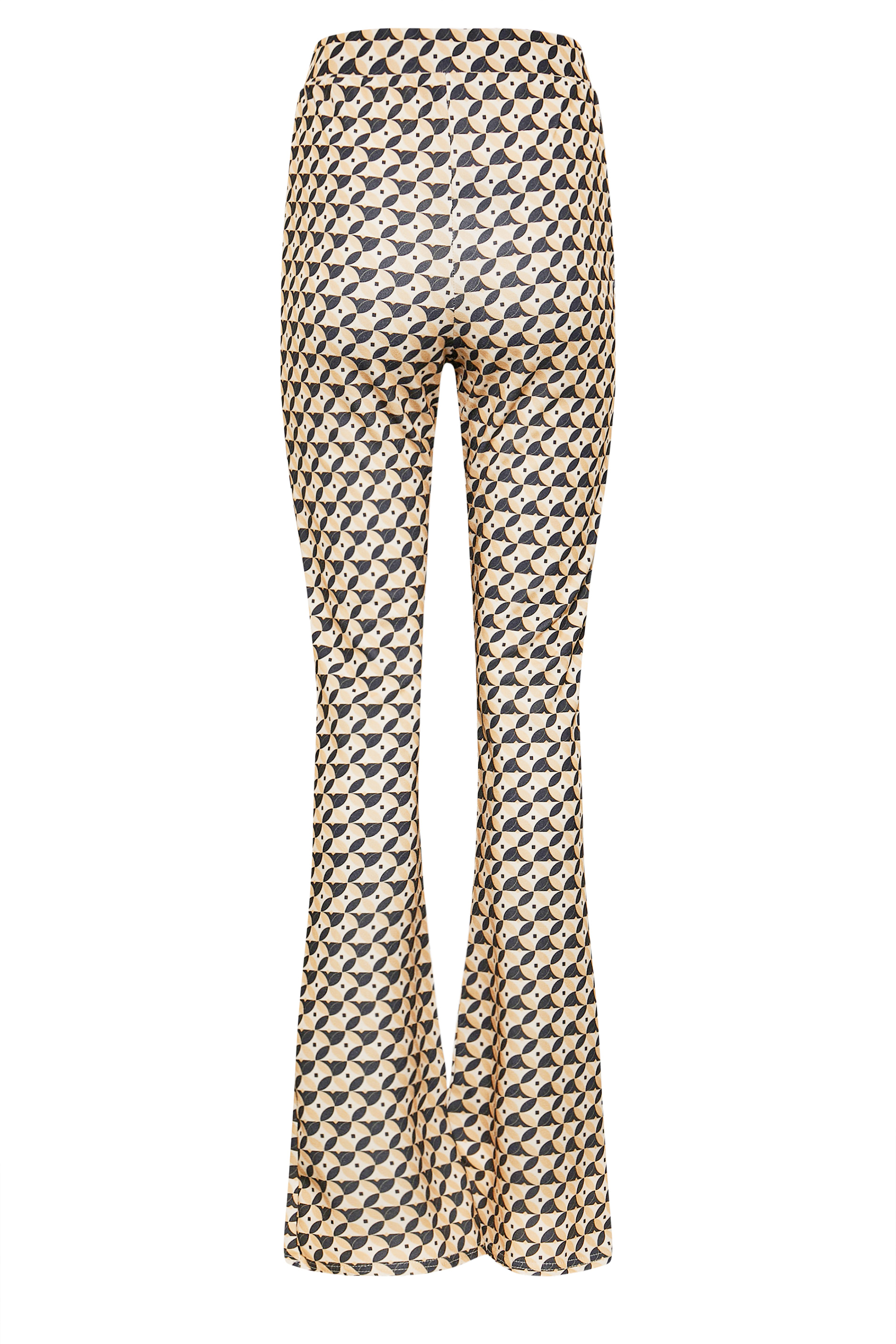 LTS Tall Women's Beige Brown Geometric Print Scuba Trousers | Long Tall Sally 3