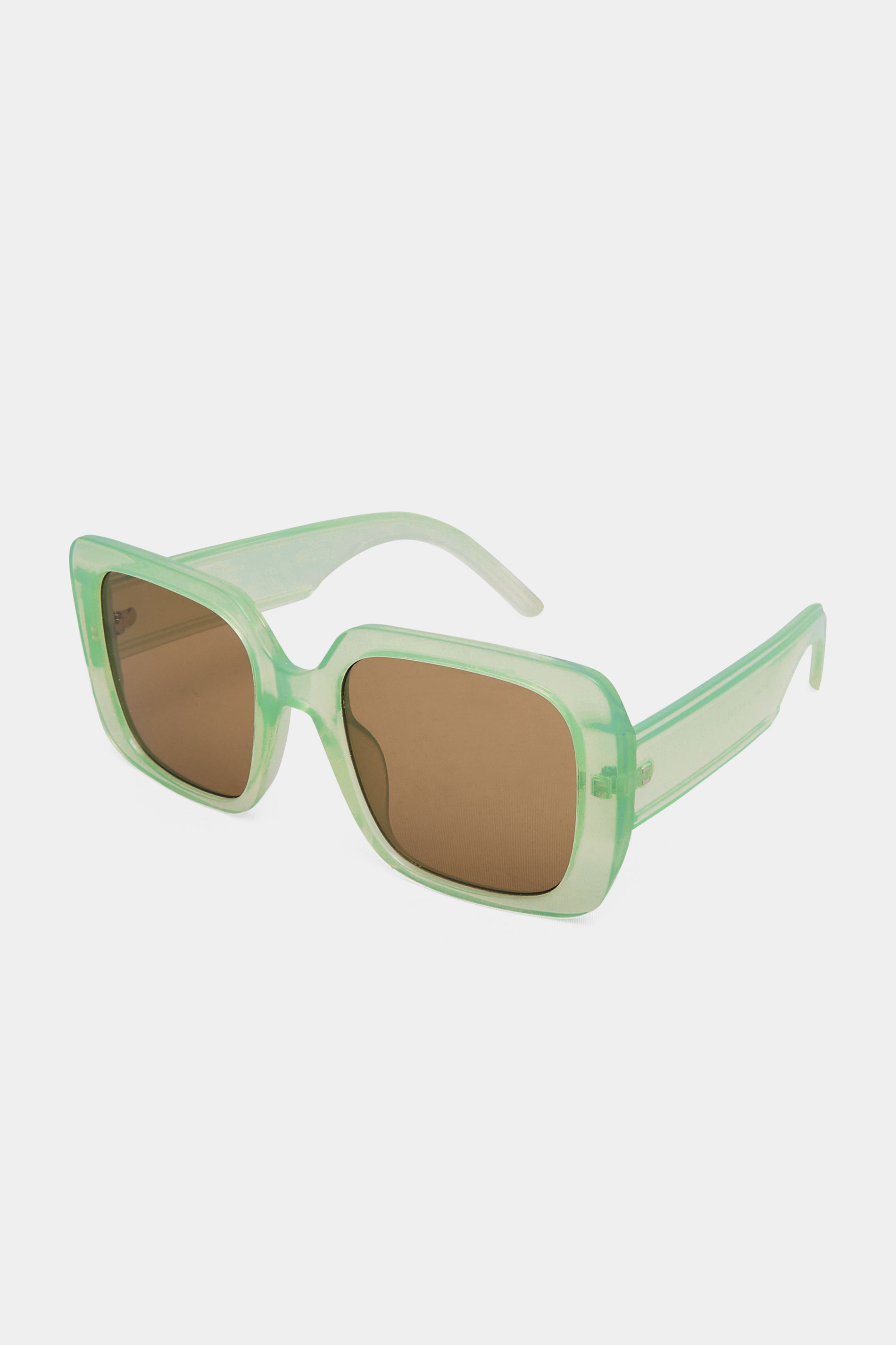 Green Oversized Tinted Sunglasses | Yours Clothing 2