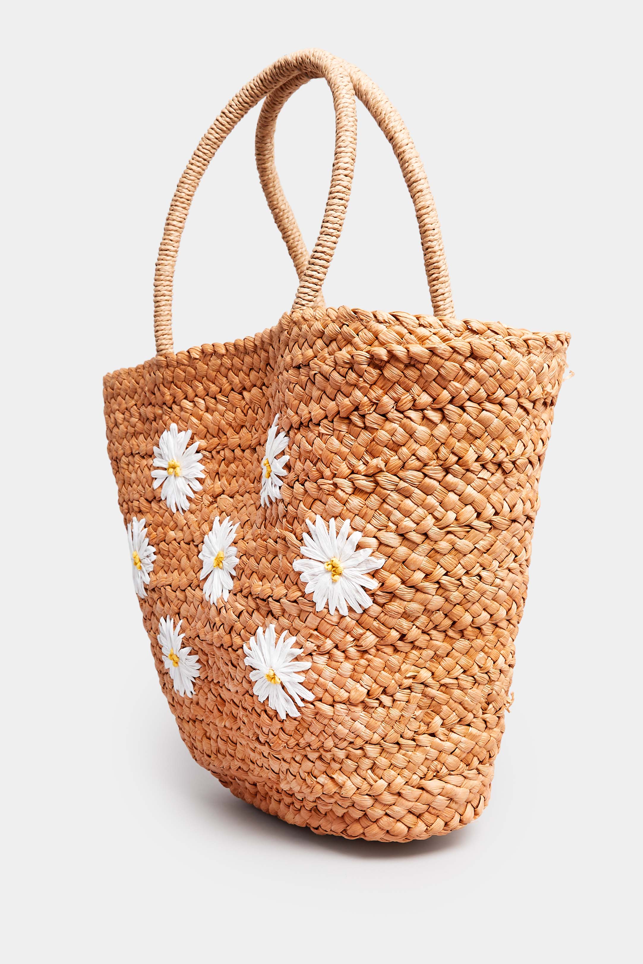 Natural Brown Daisy Straw Bag | Yours Clothing 2