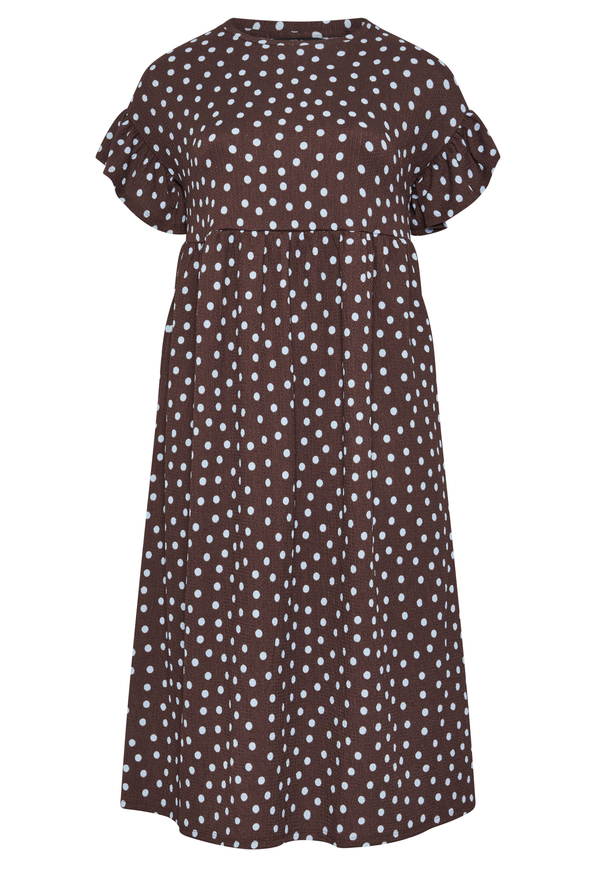 YOURS Plus Size Chocolate Brown Polka Dot Maxi Dress | Yours Clothing 5
