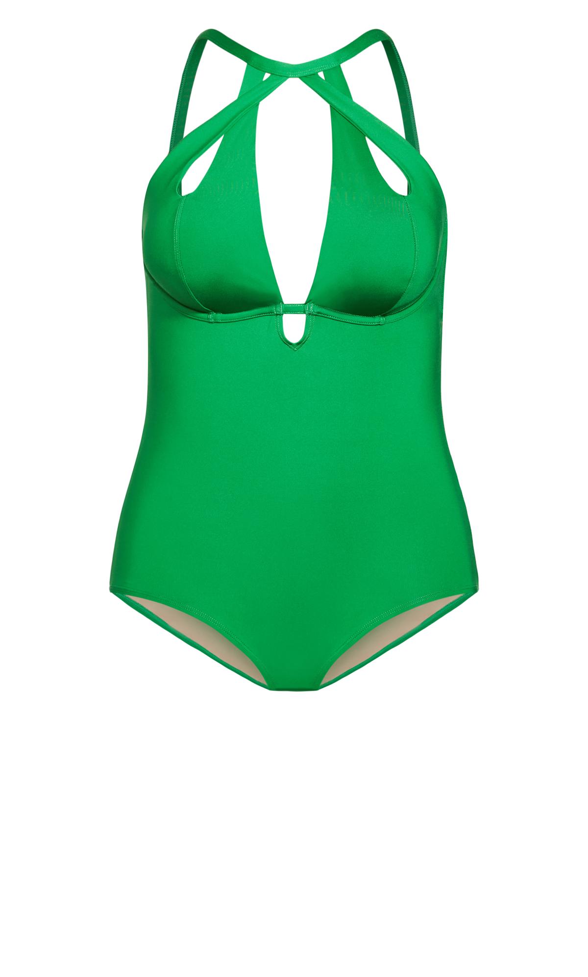 Evans Khaki Green Cut Out Swimsuit 3